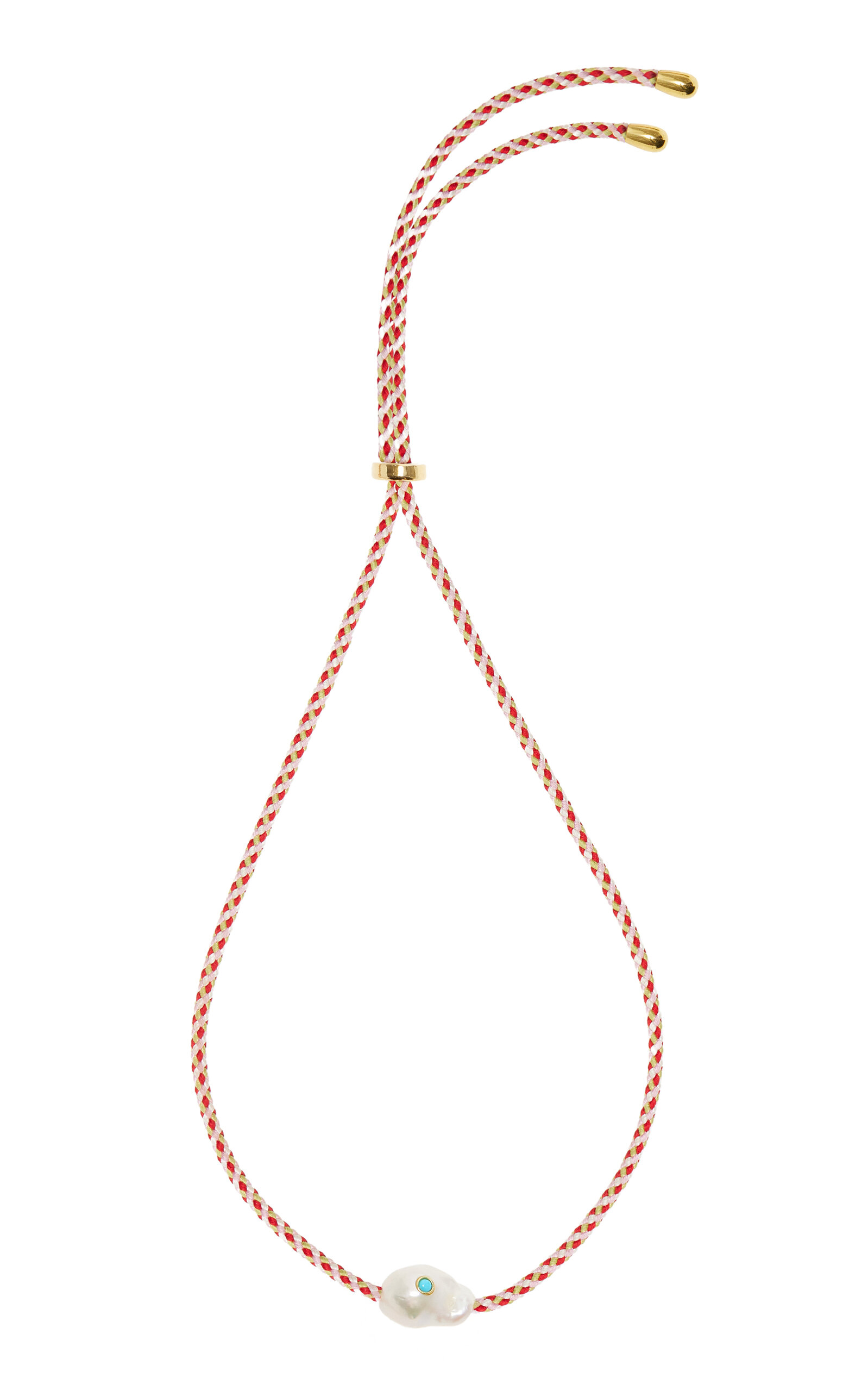 Camper Silk; Pearl And Turquoise Necklace
