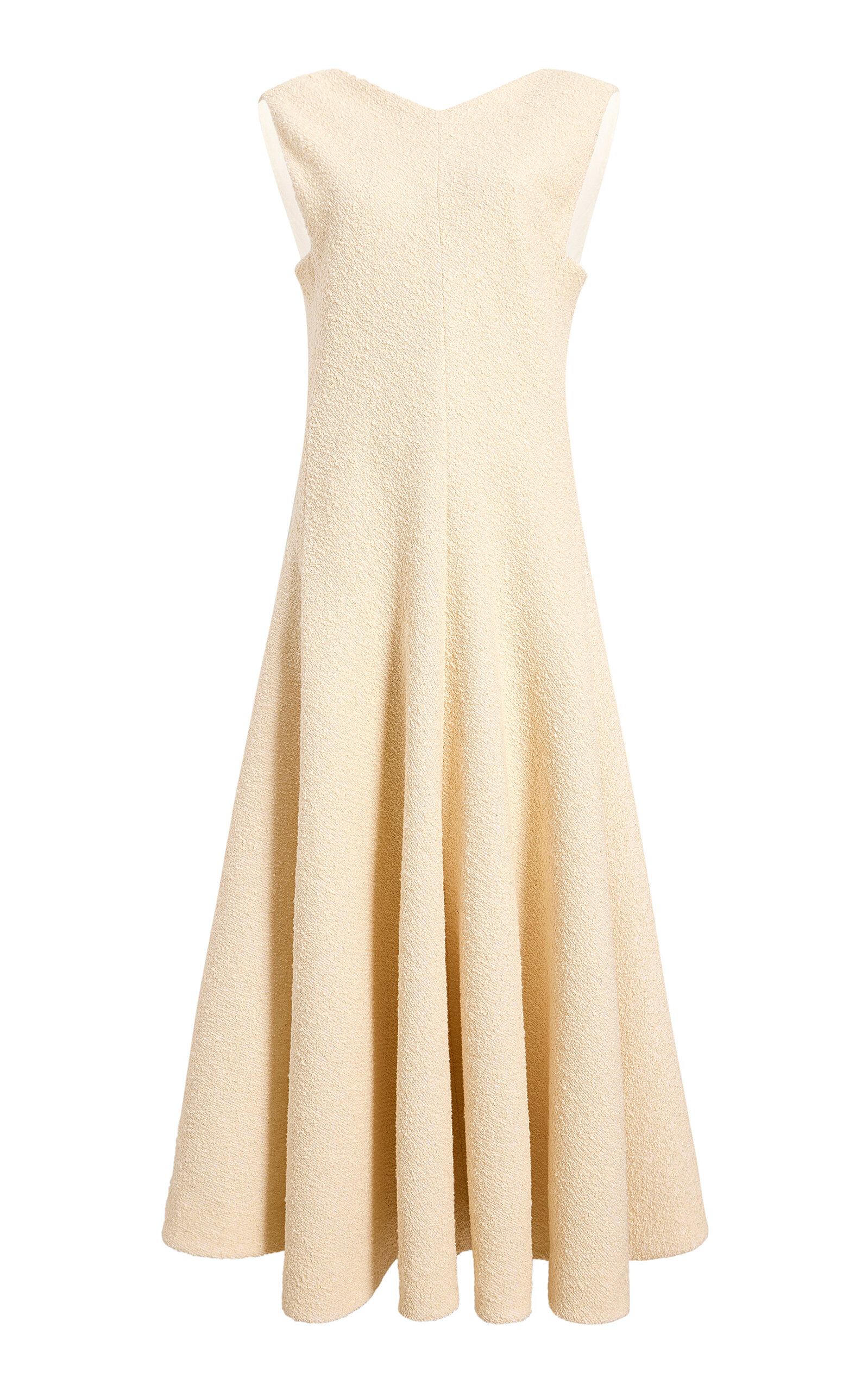 Khaite Mellie Terry Maxi Dress In Neutral