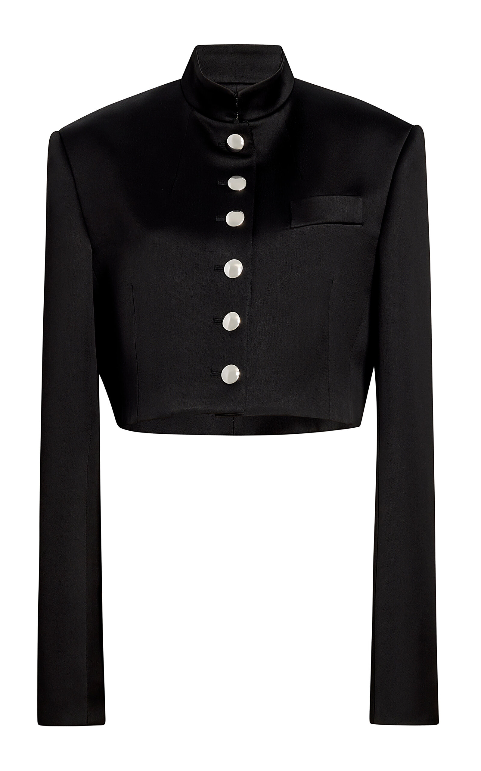 Khaite Samuelson Cropped Satin Jacket