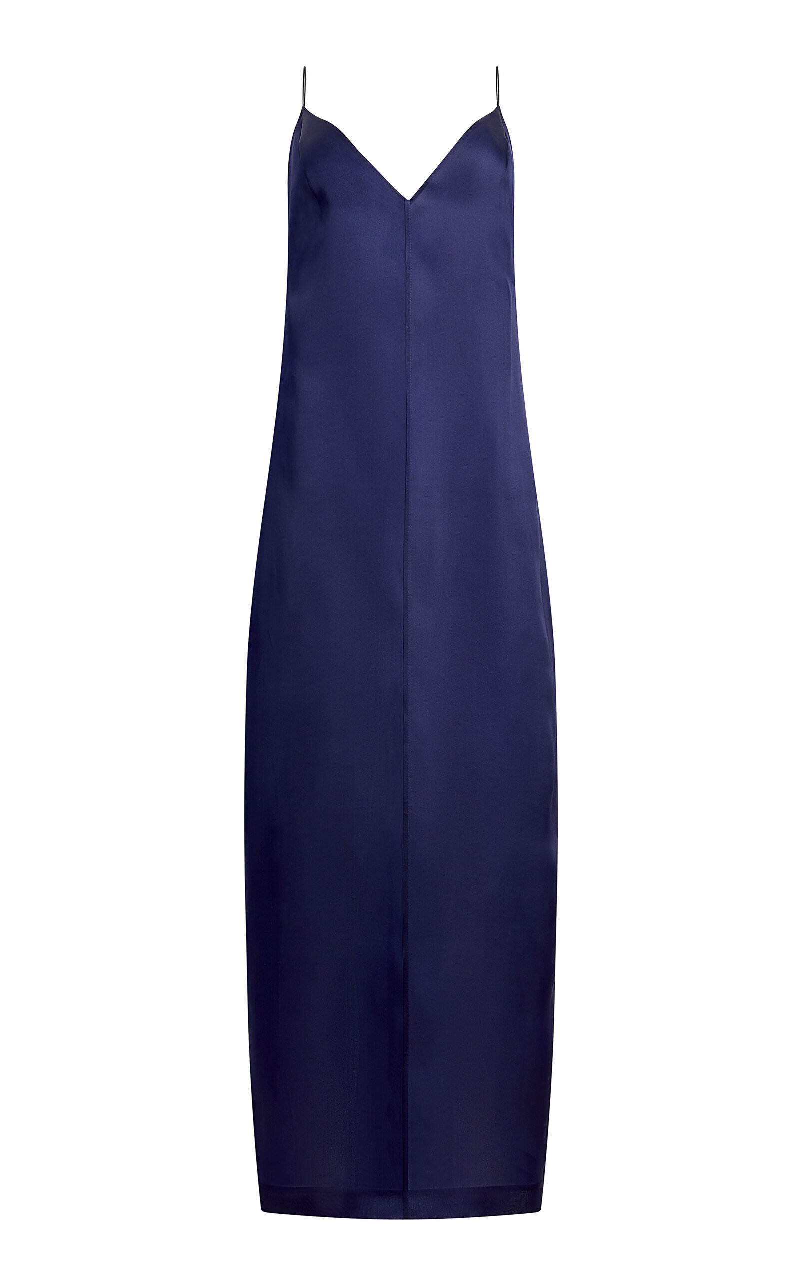 Khaite Tulula V-neck Silk Slipdress In Navy