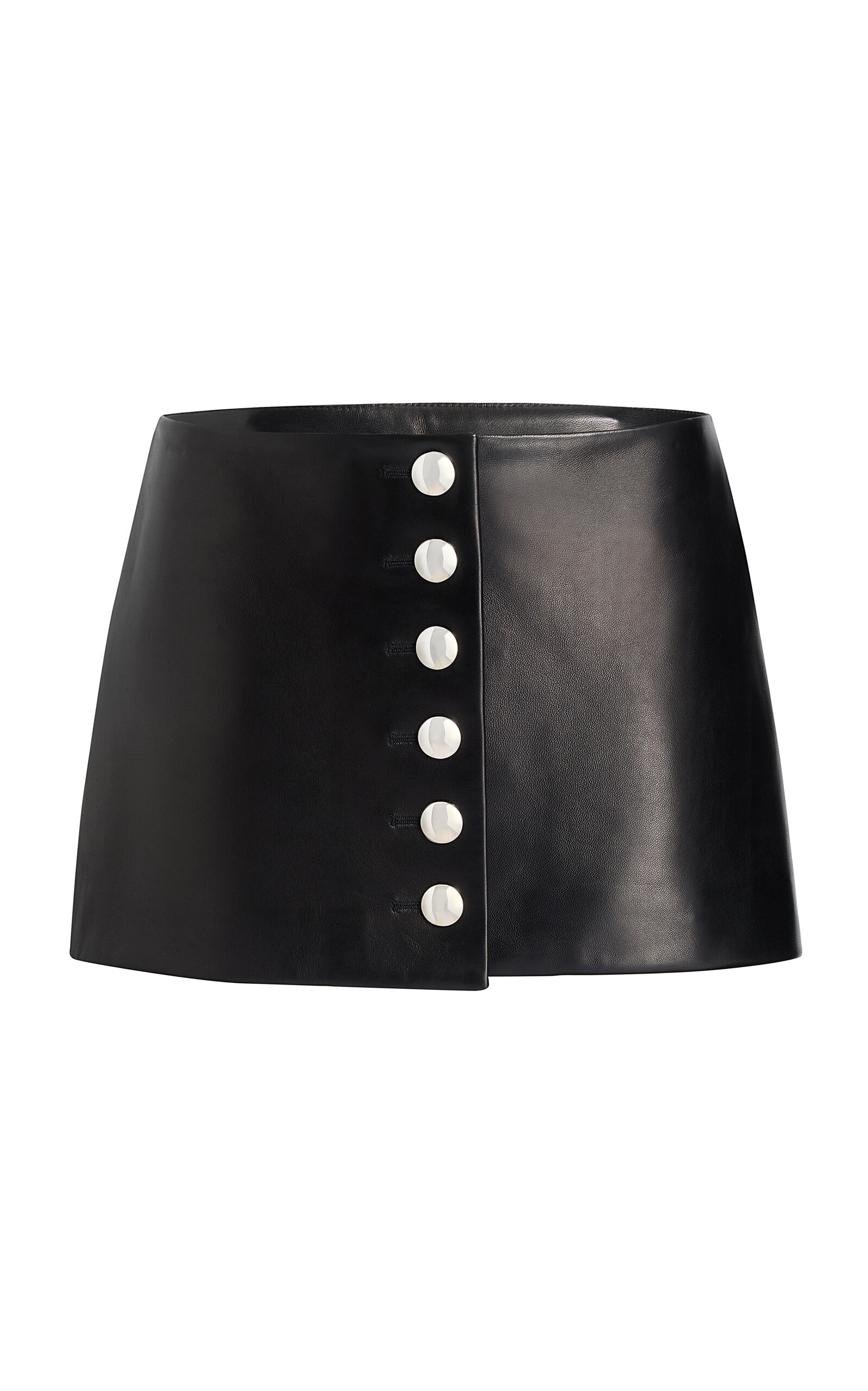Khaite Jaxon Button-front Crepe Mini Skirt In Black