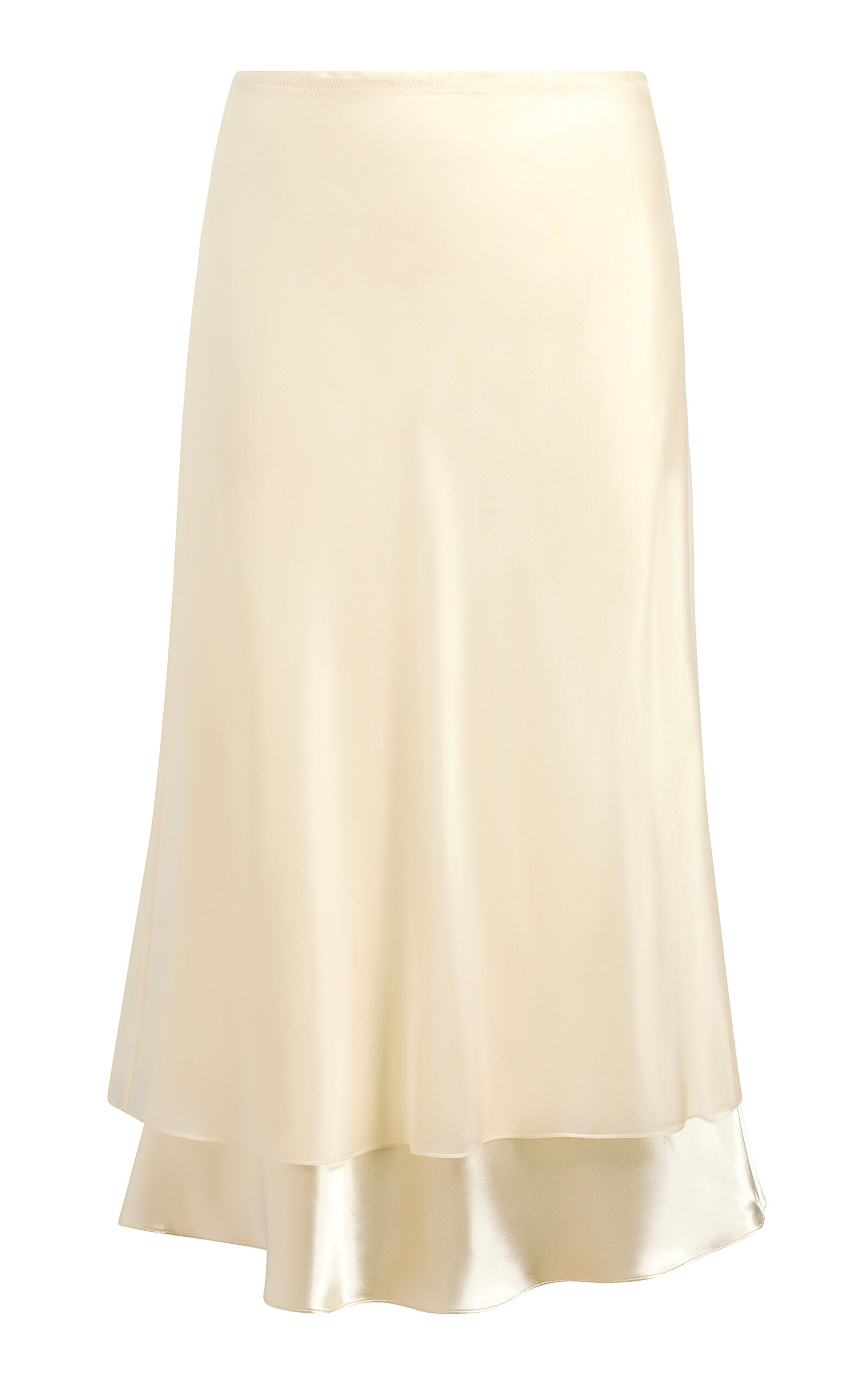 Khaite Monina Chiffon-Satin Midi Skirt