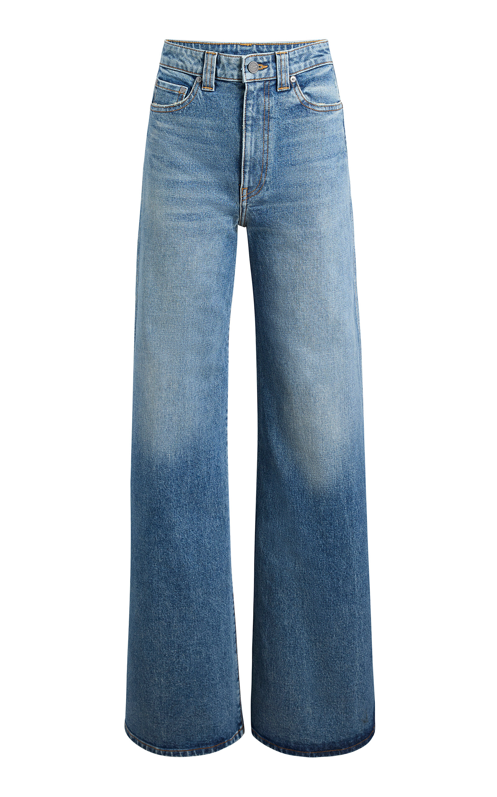Khaite Dane High-Rise Stretch Flared Jeans - Medium Wash