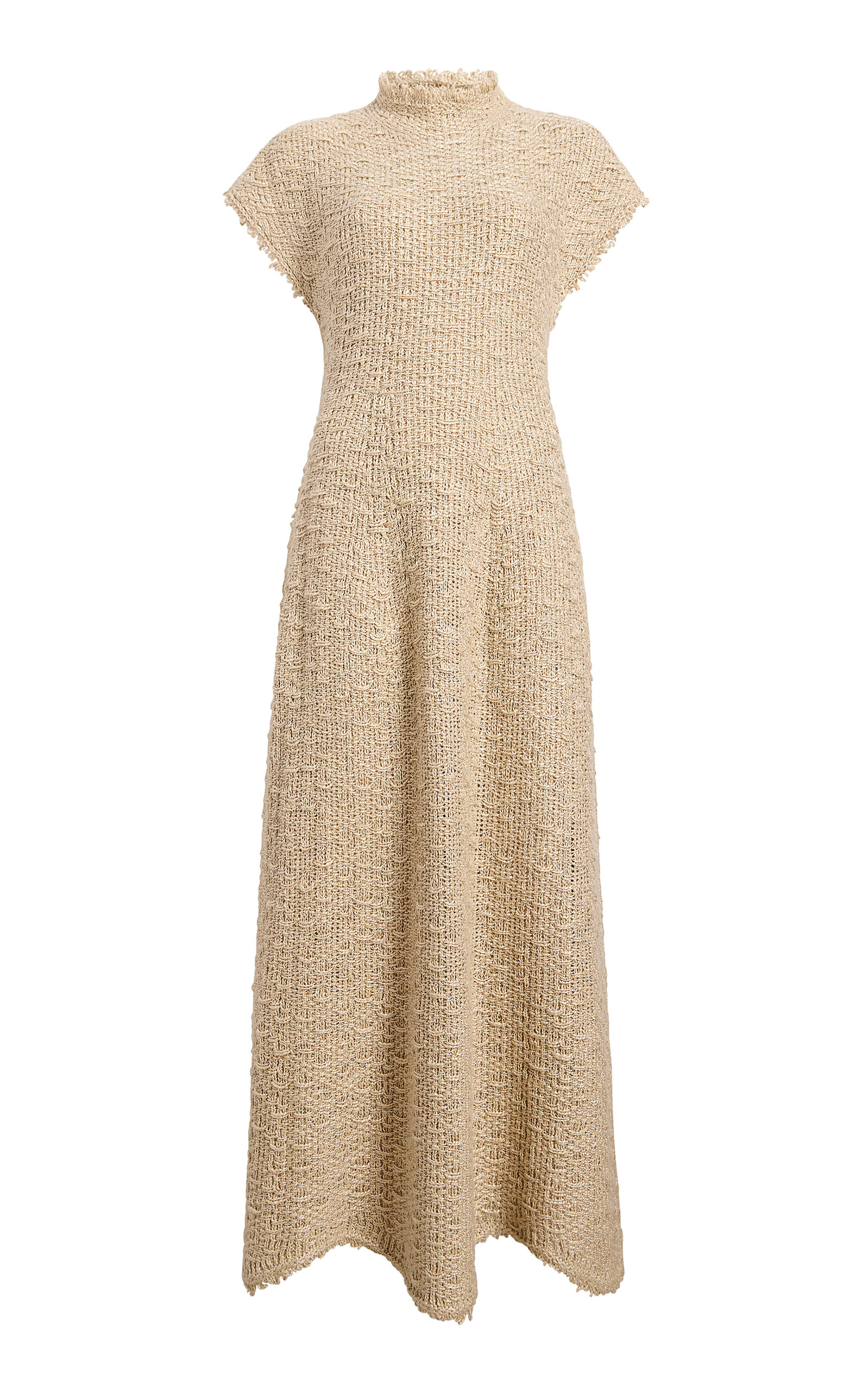 Khaite Ema Hemp And Silk Maxi Dress In Tan