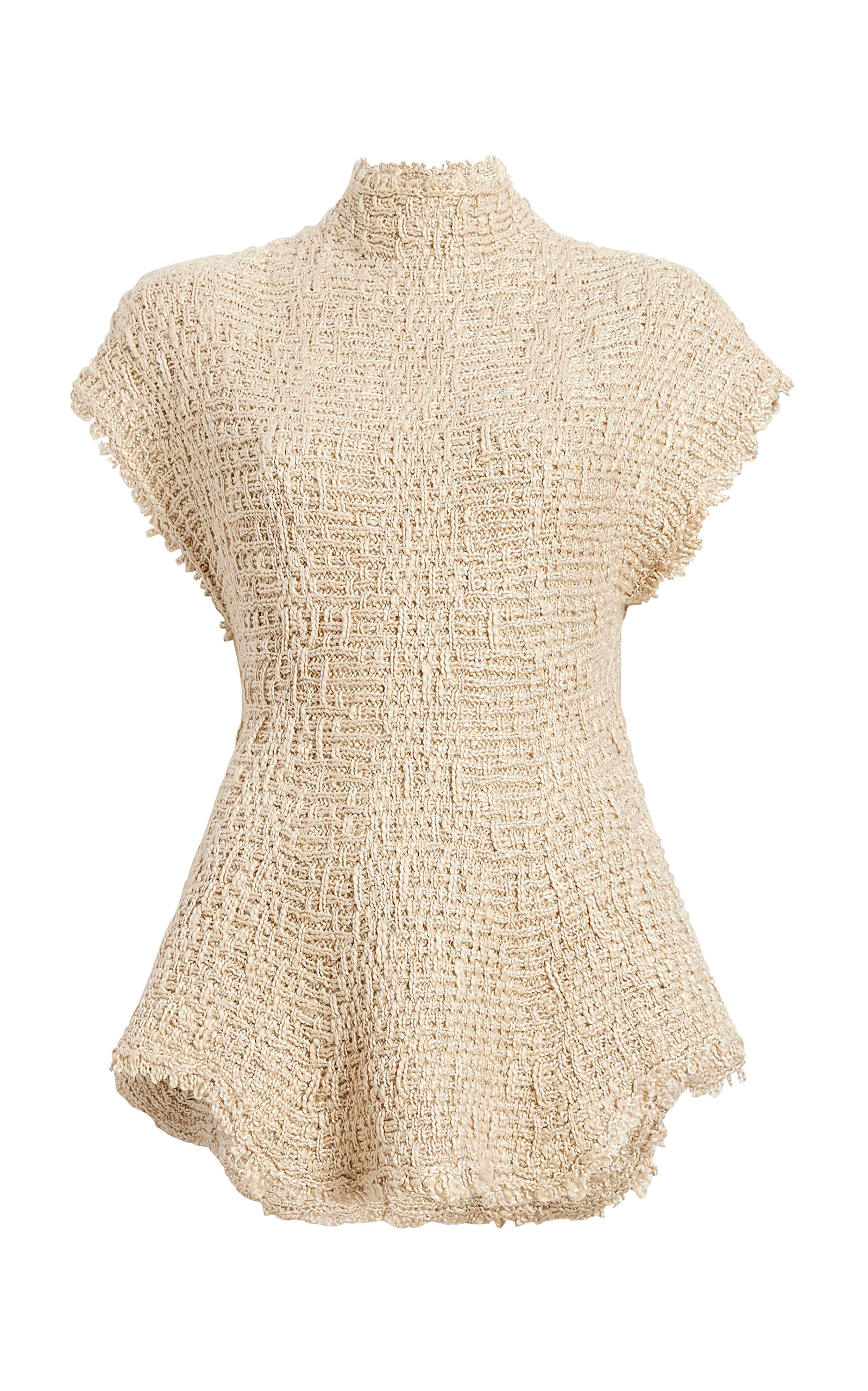 Khaite Gilles Knit Hemp-Silk Top - Tan - XS