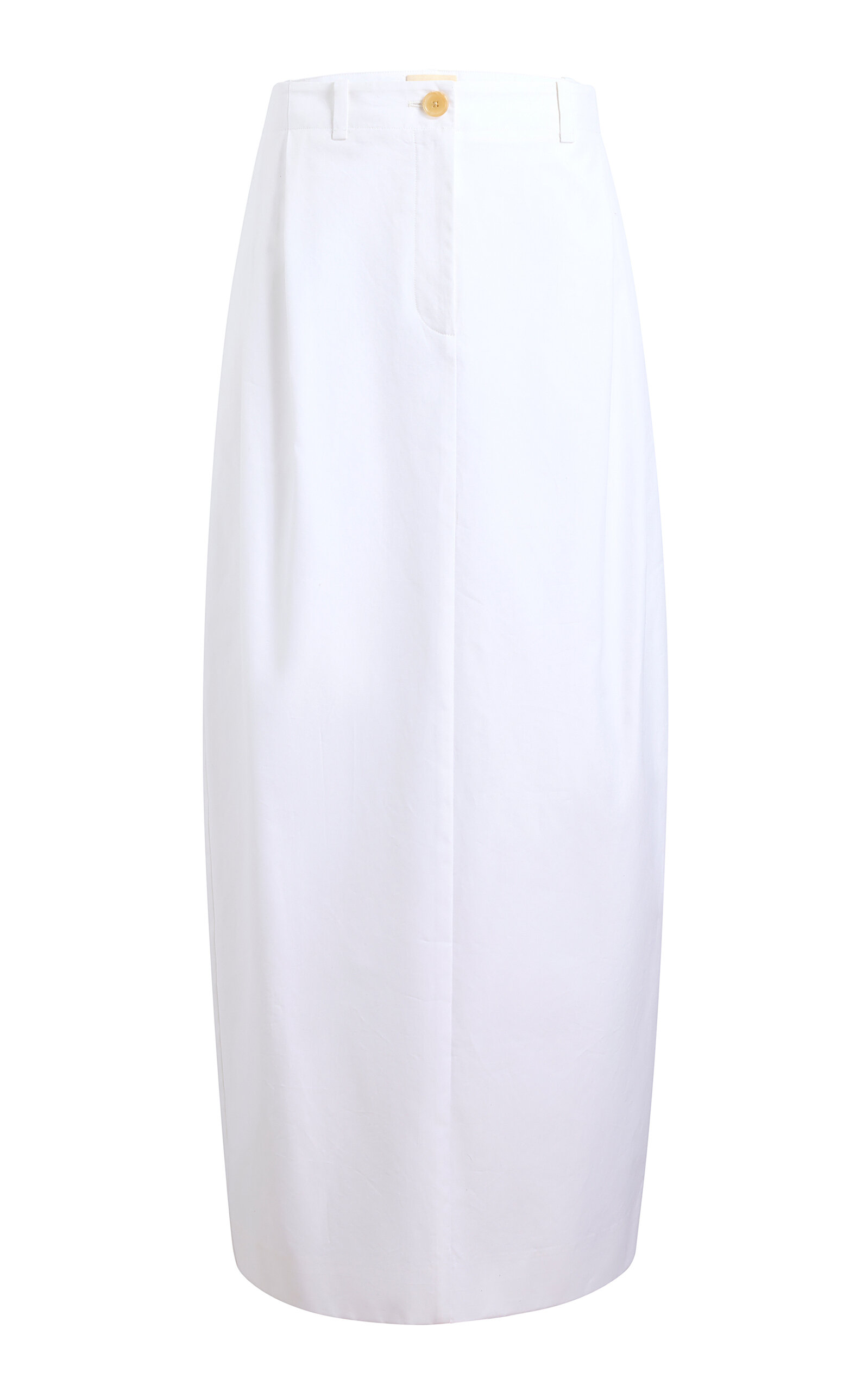 Khaite Lucian Cotton Poplin Maxi Skirt In White