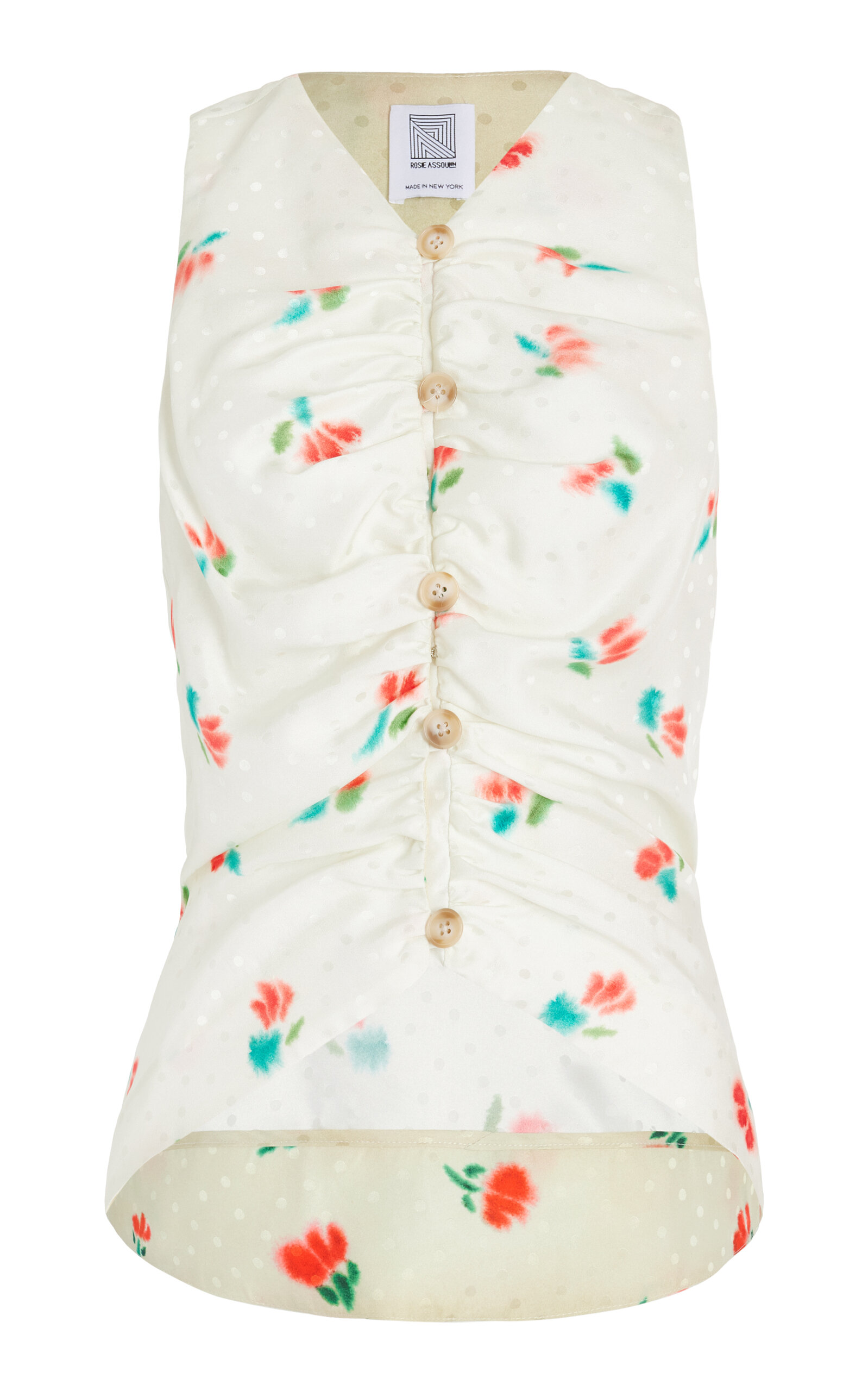 Shop Rosie Assoulin All Buttoned Up Vest In Floral