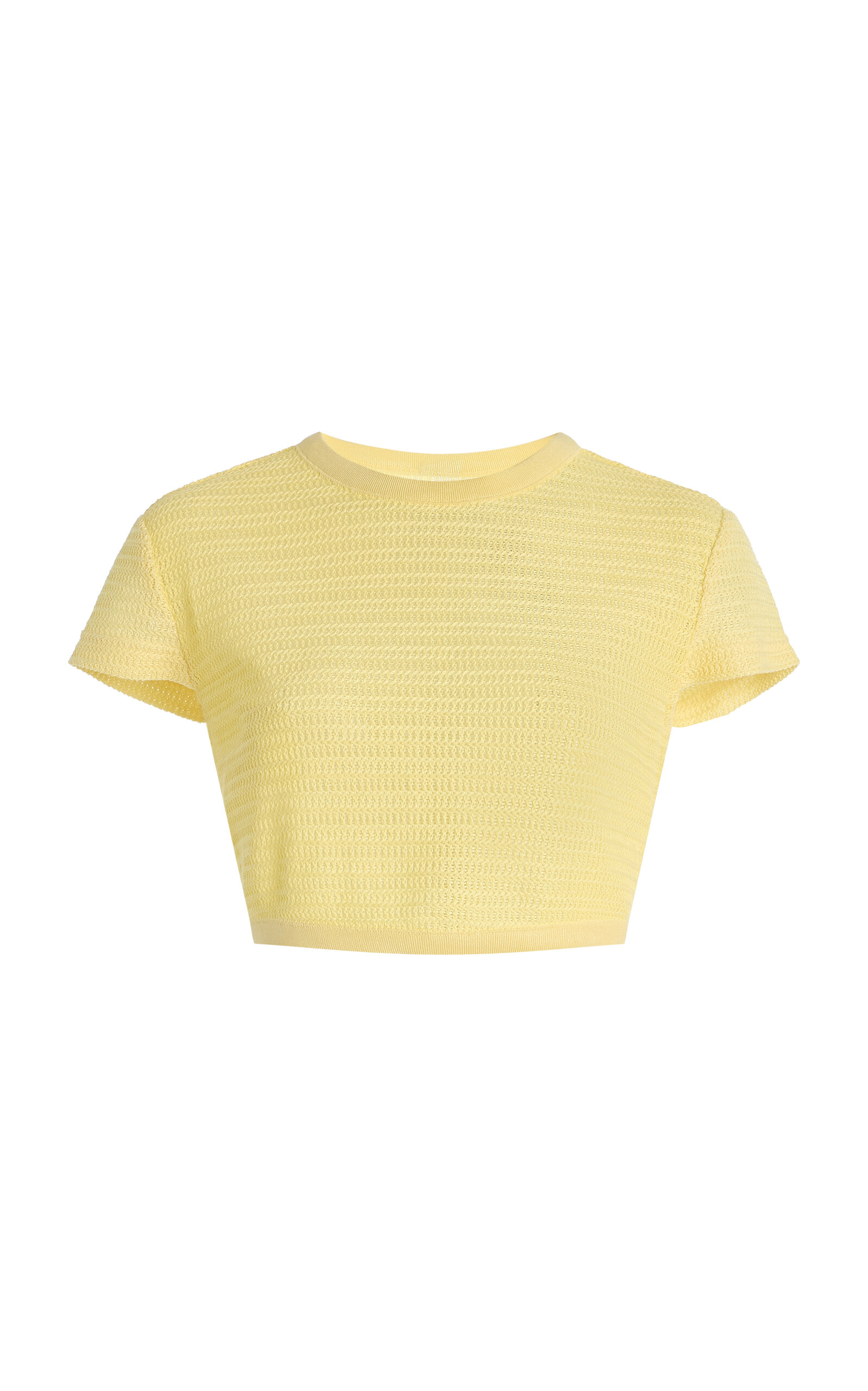 Shop Simkhai Lidie Open-weave Knit Top In Yellow