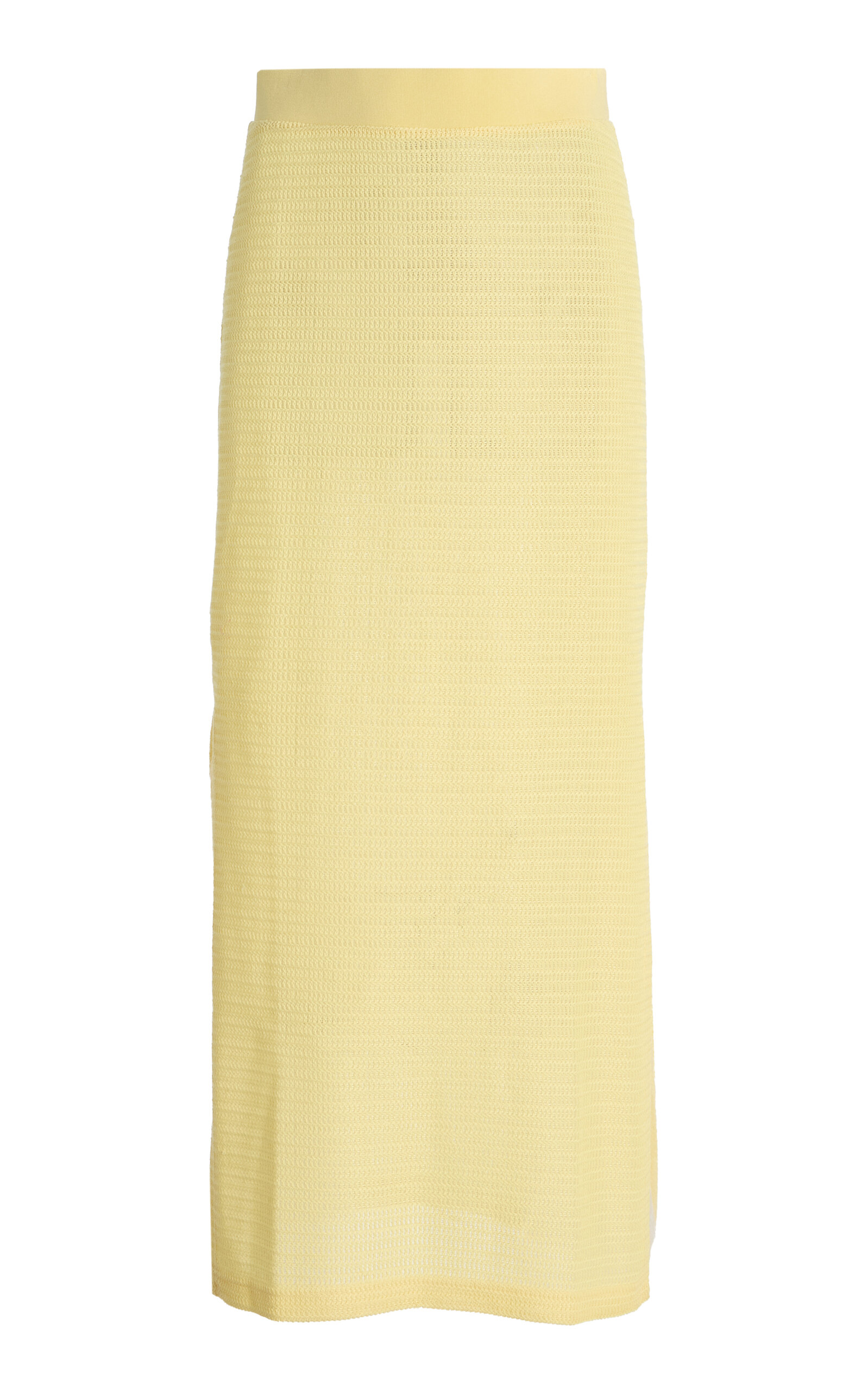 Simkhai Nicky Open-weave Knit Maxi Skirt In Yellow
