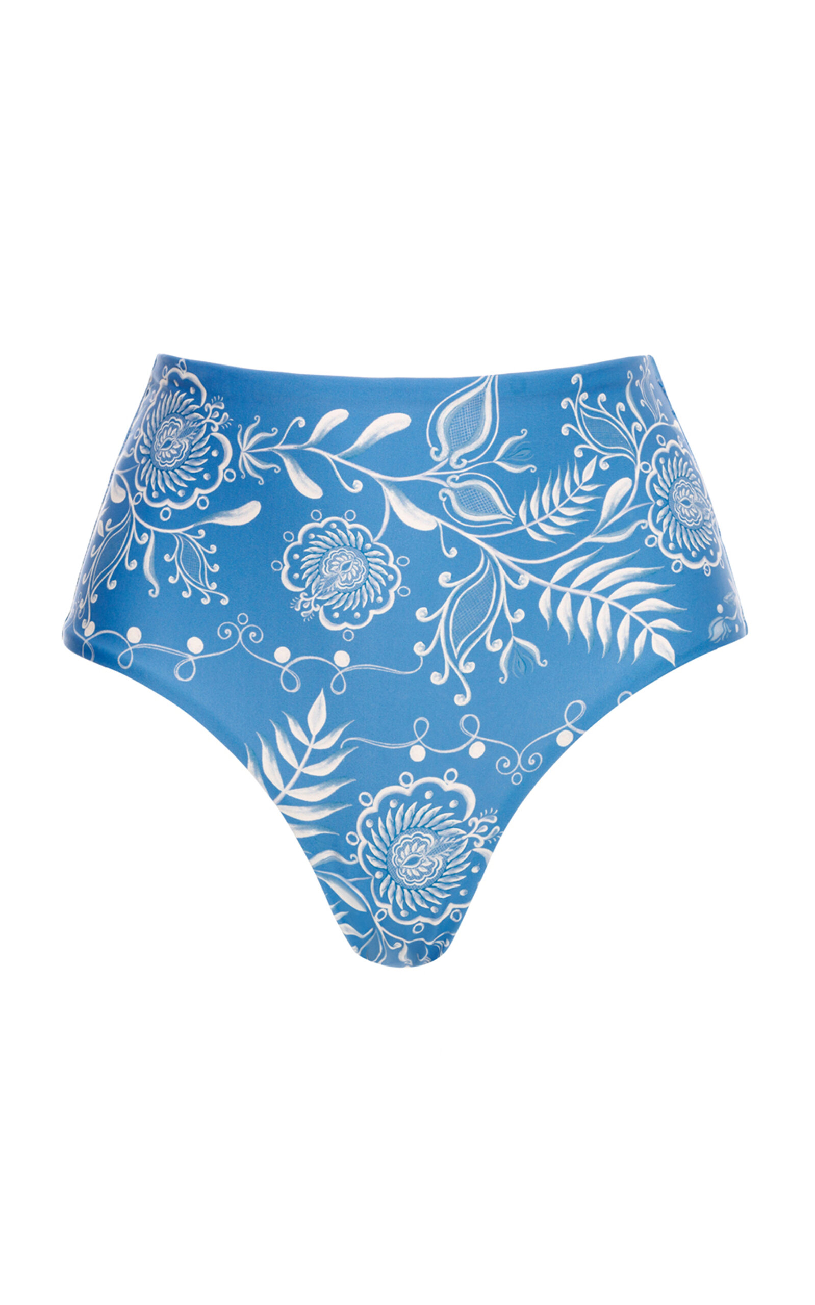 AGUA BY AGUA BENDITA MAGENTA FLORAL HIGH-RISE BIKINI BOTTOMS