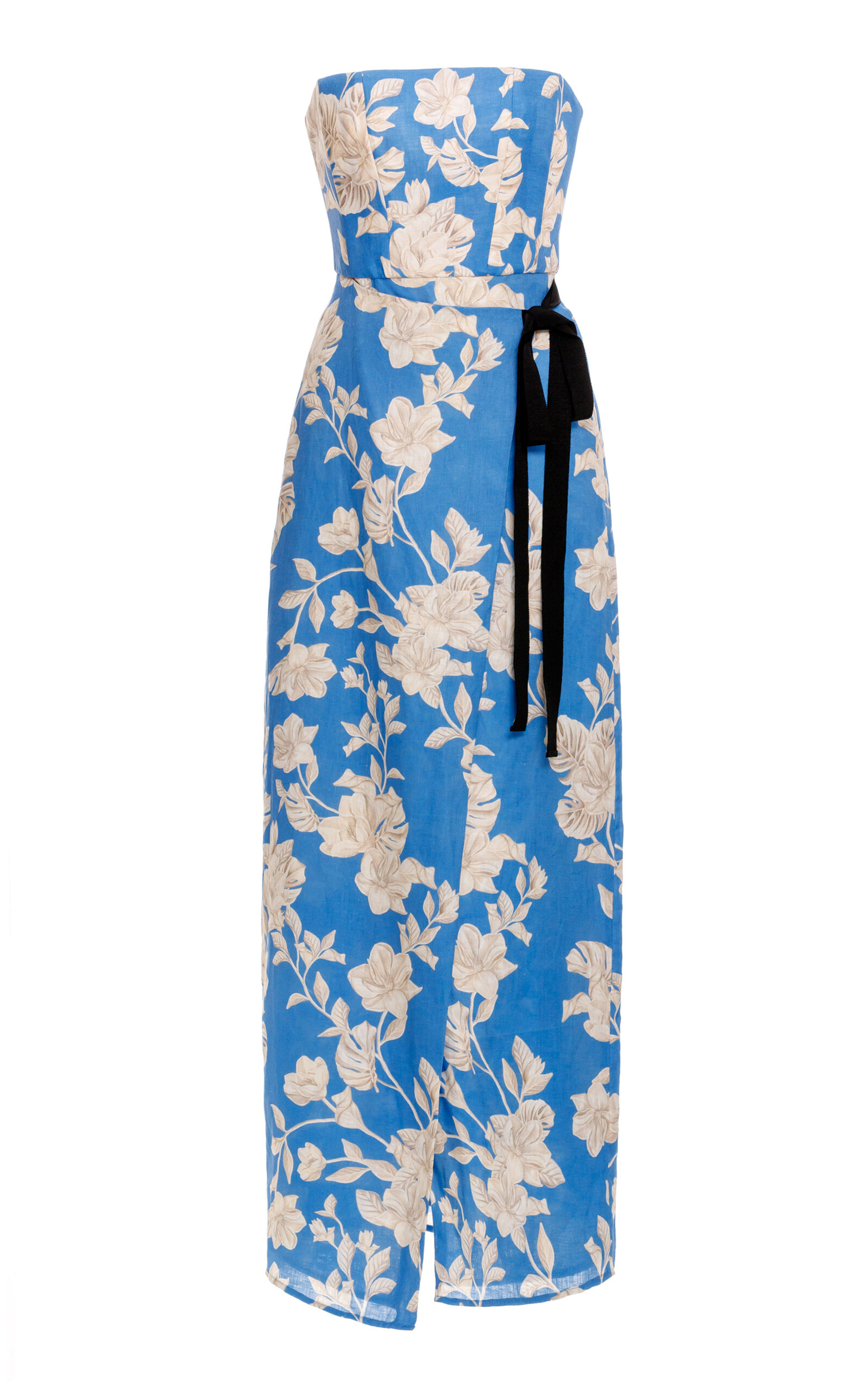 Agua by Agua Bendita Cinéfila Printed Linen Maxi Dress - Blue - XS
