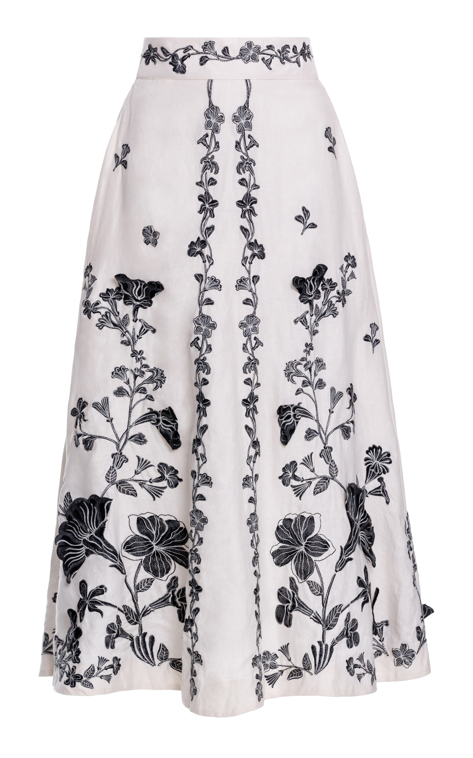 Agua By Agua Bendita Bergamota Printed Linen Maxi Skirt In Ivory