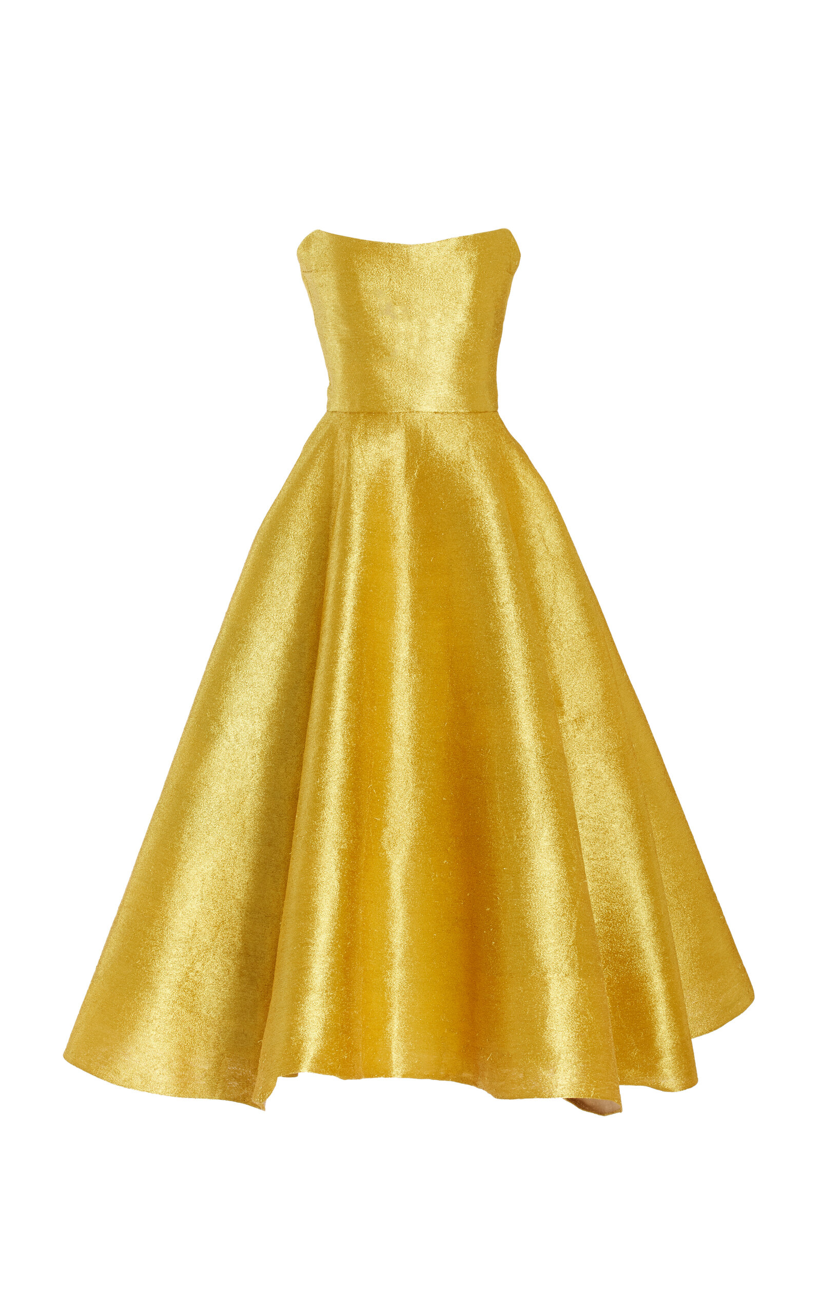 OSCAR DE LA RENTA SILK SATIN MIDI DRESS