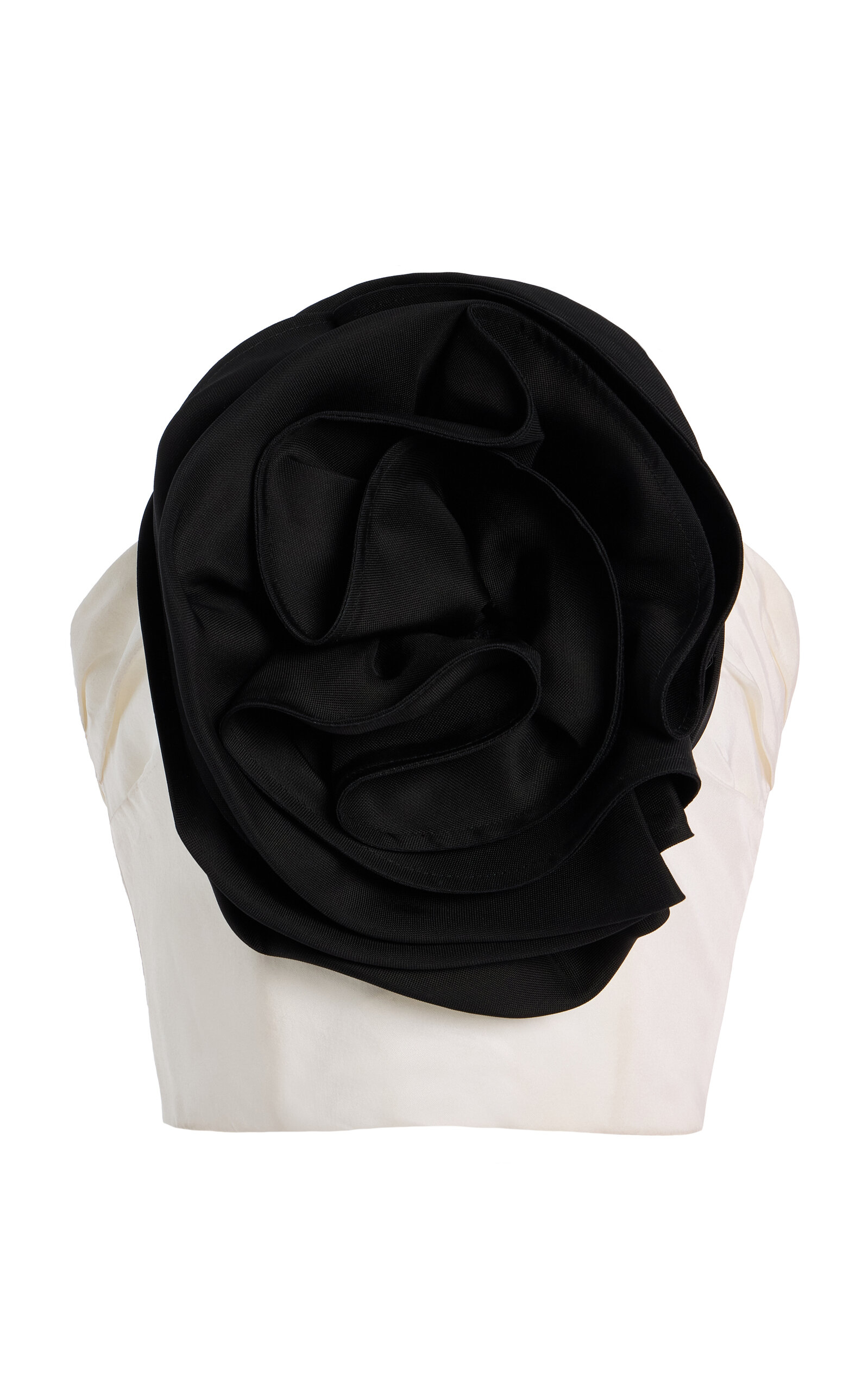 Carolina Herrera Rosette-Detailed Silk Top - Black