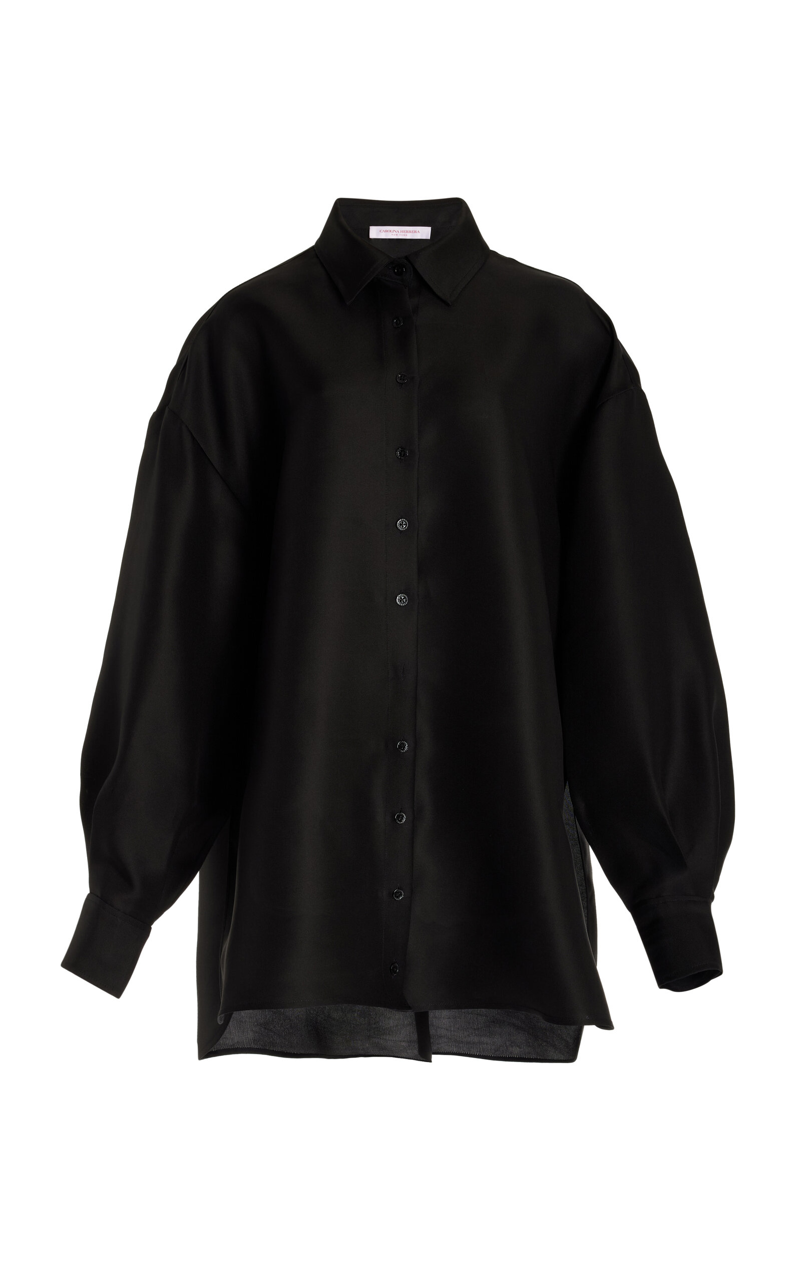 Carolina Herrera Oversized Cotton Shirt In Black