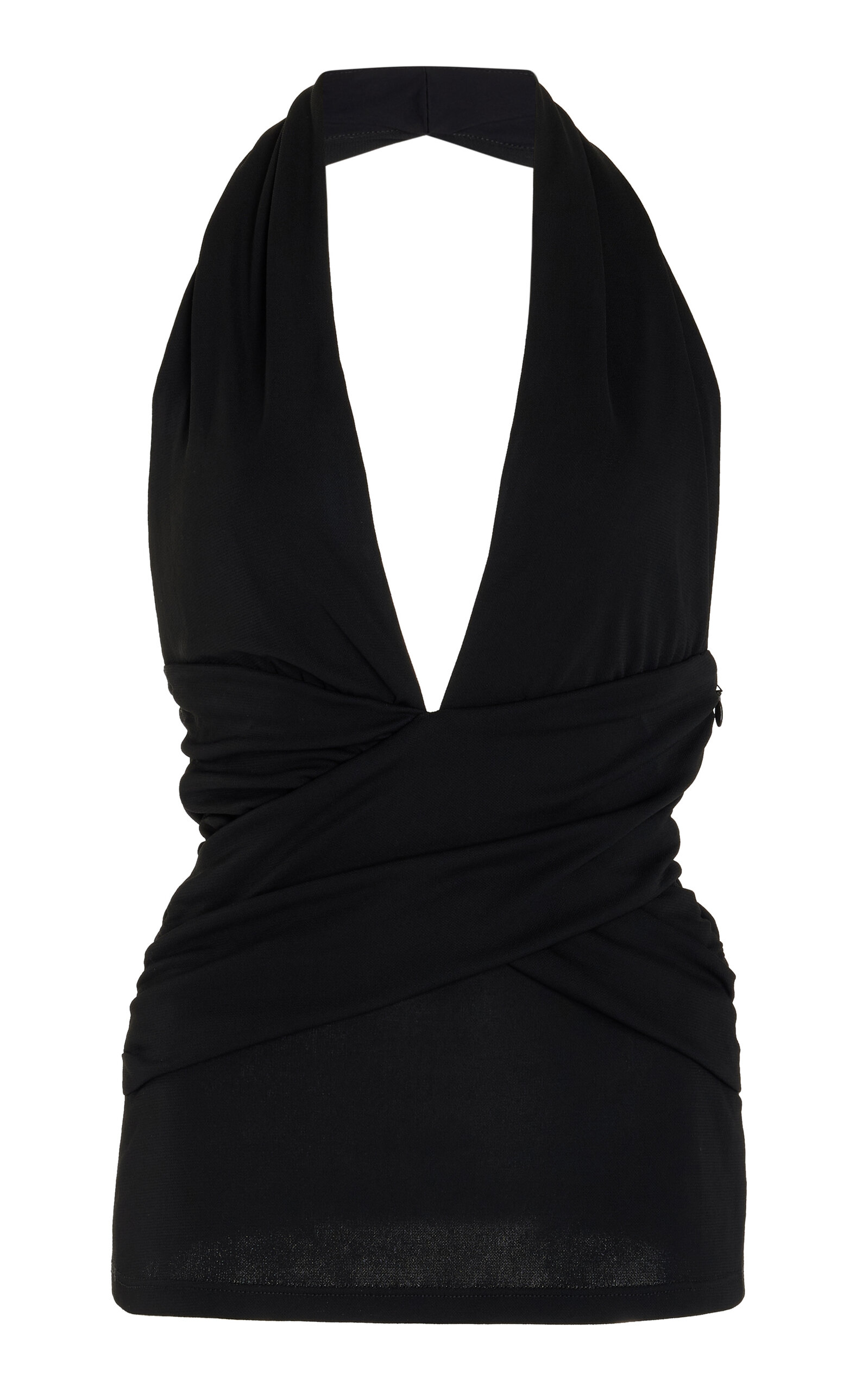 Carolina Herrera Gathered Jersey Halter Top