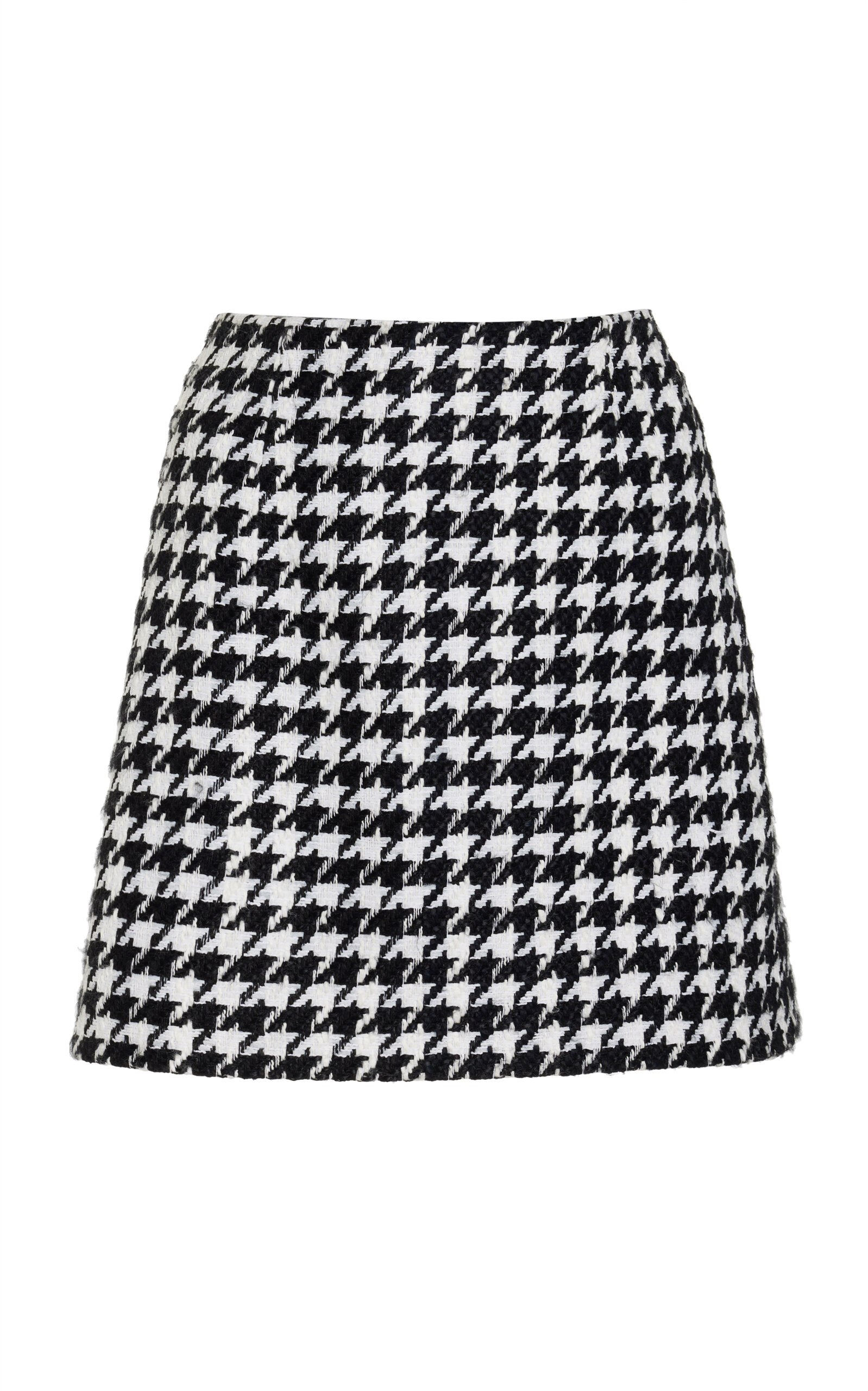 Carolina Herrera Houndstooth Tweed Mini Skirt In Black,white