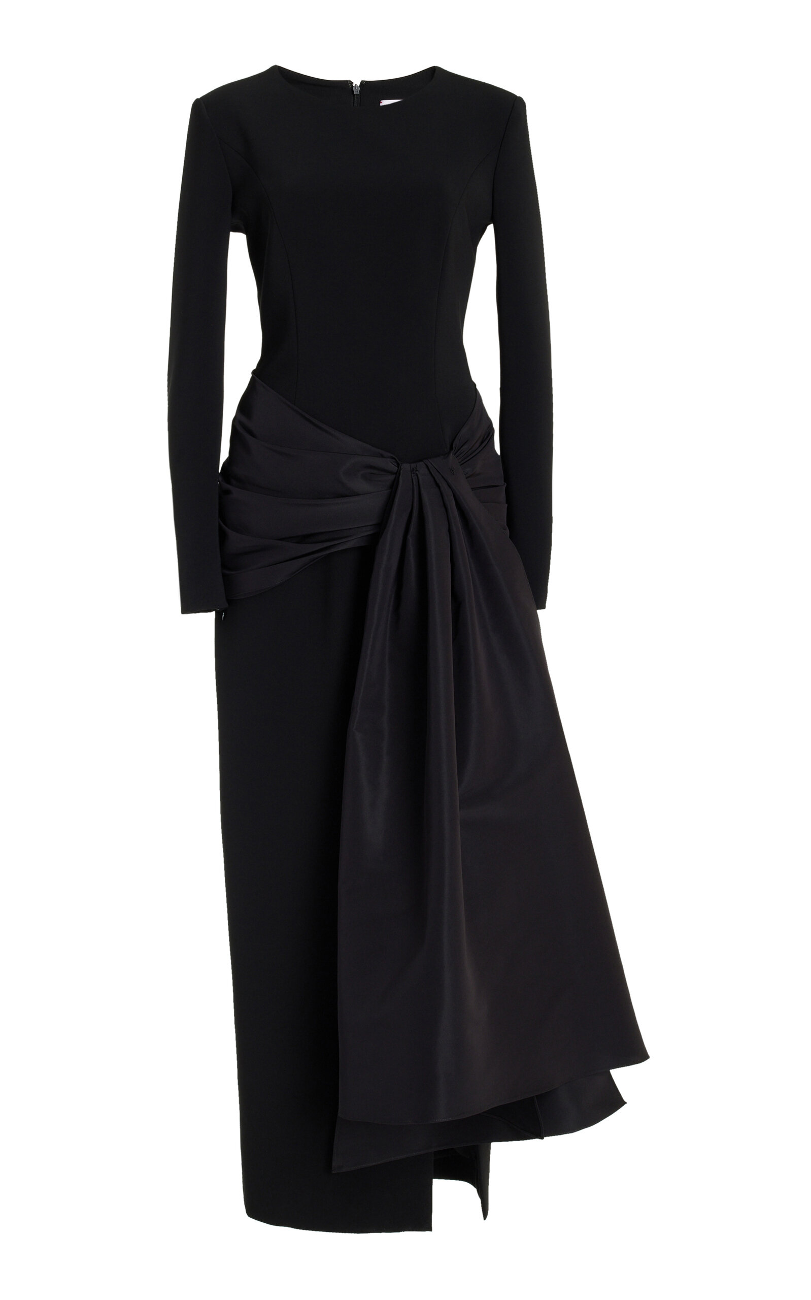 Carolina Herrera Embellished Crepe Midi Dress - Black