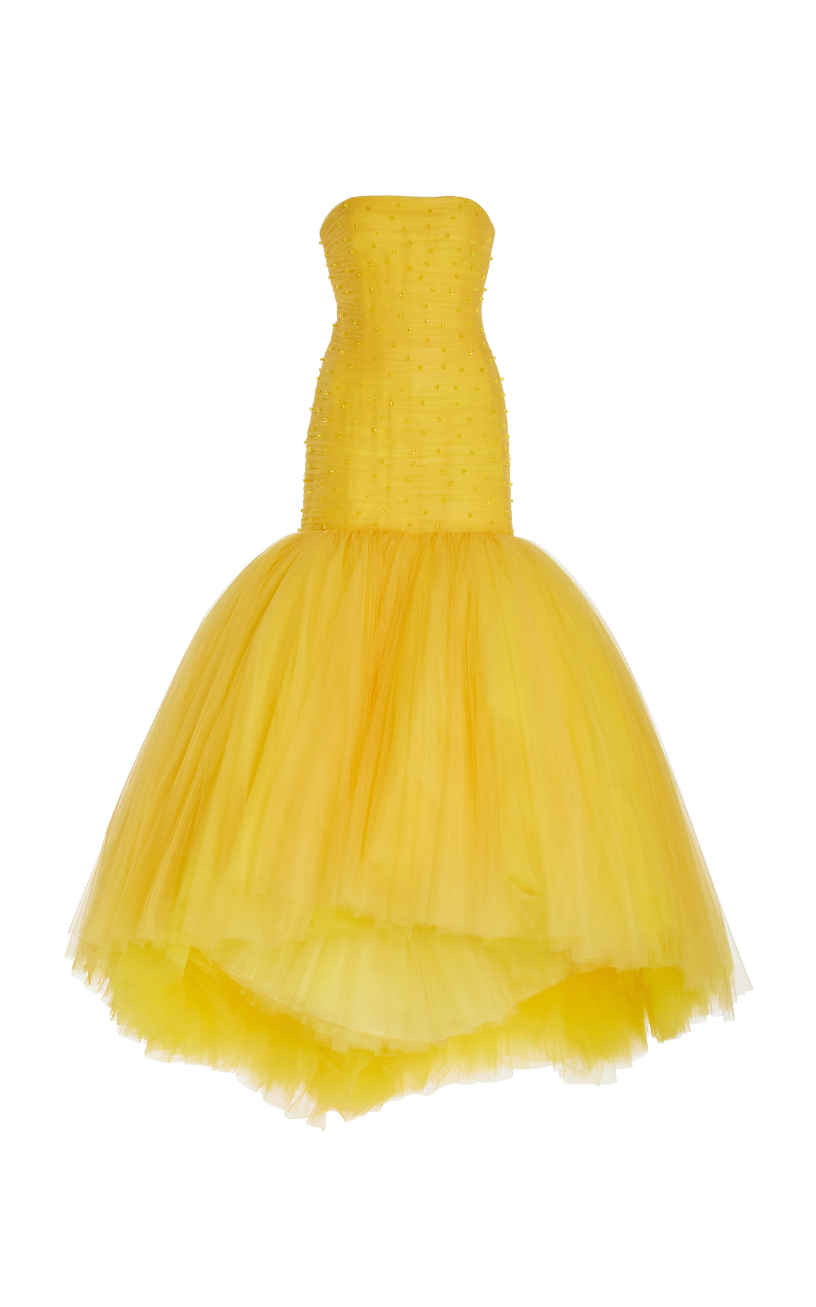 Carolina Herrera Embellished Tulle Mermaid Gown - Yellow