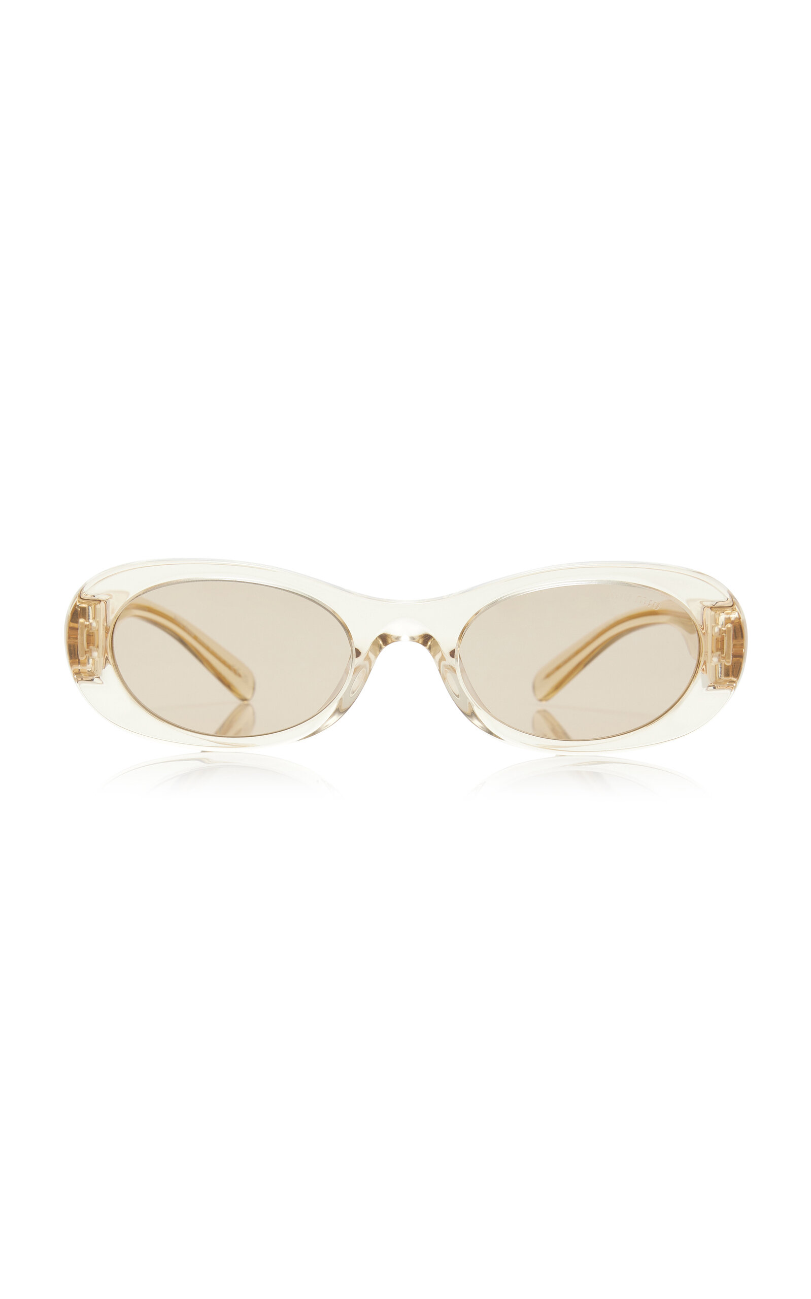 Miu Miu Oval-frame Acetate Sunglasses In Orange