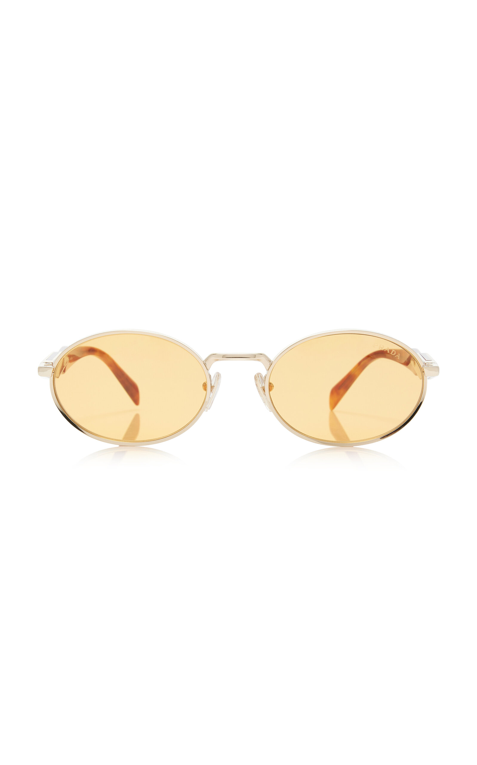 Prada Oval-Frame Metal Sunglasses