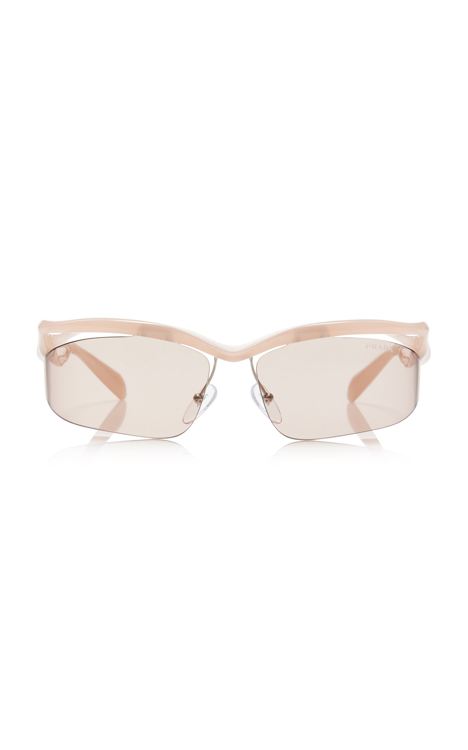 Prada Oval-frame Plastic Sunglasses In Pink