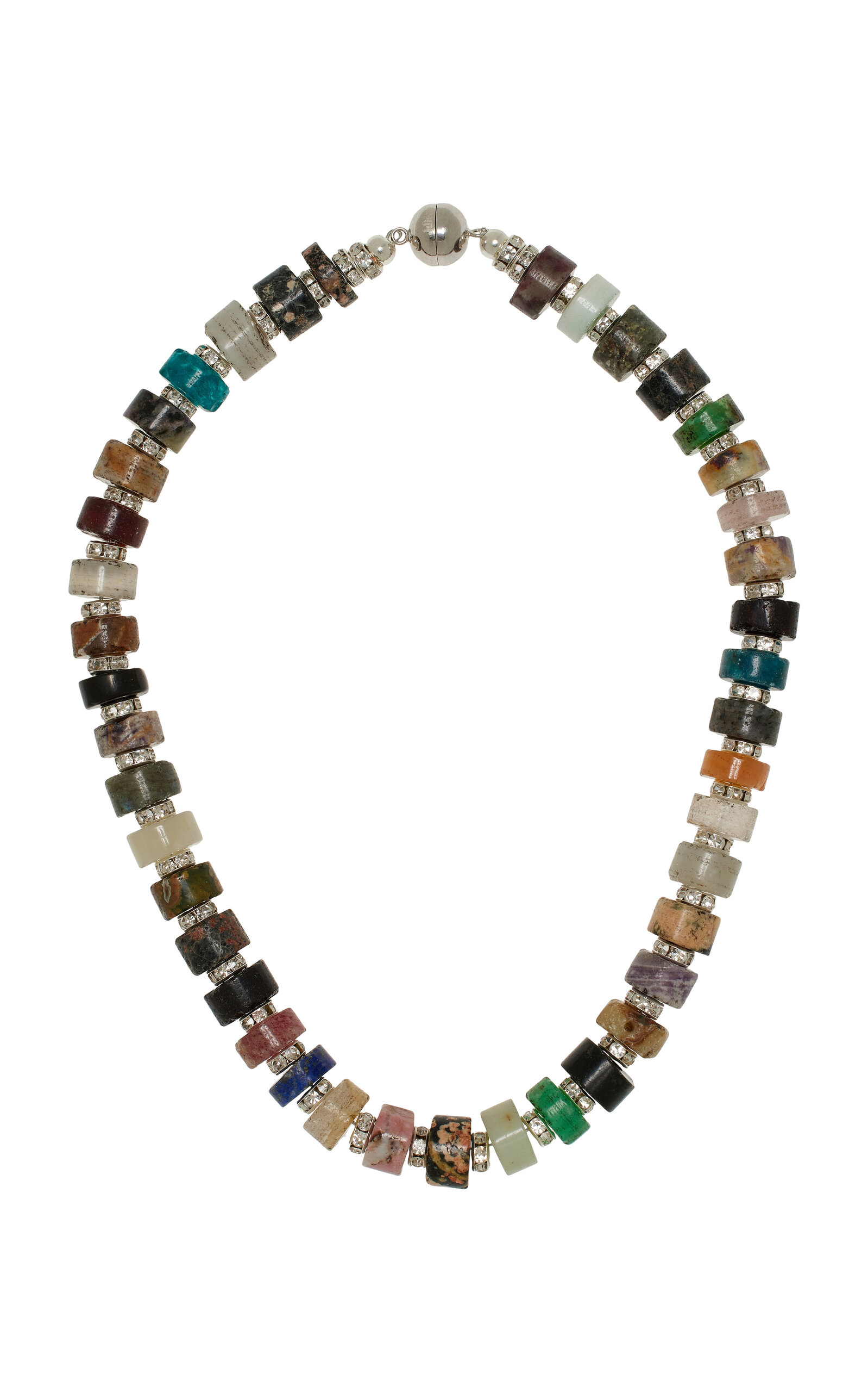 Cassandre Sterling Silver Stone Beaded Necklace