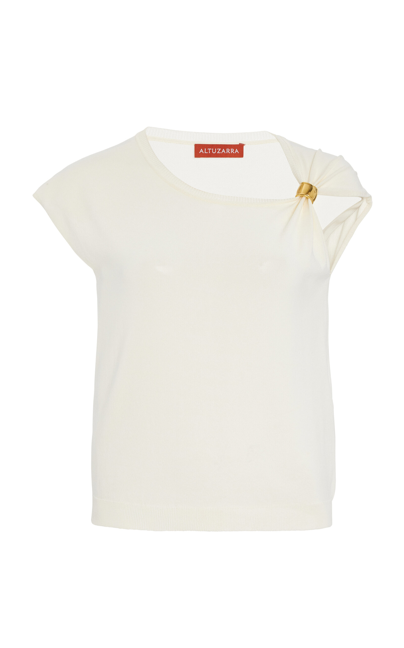 Shop Altuzarra Rinaldi Gathered Jersey Top In Ivory