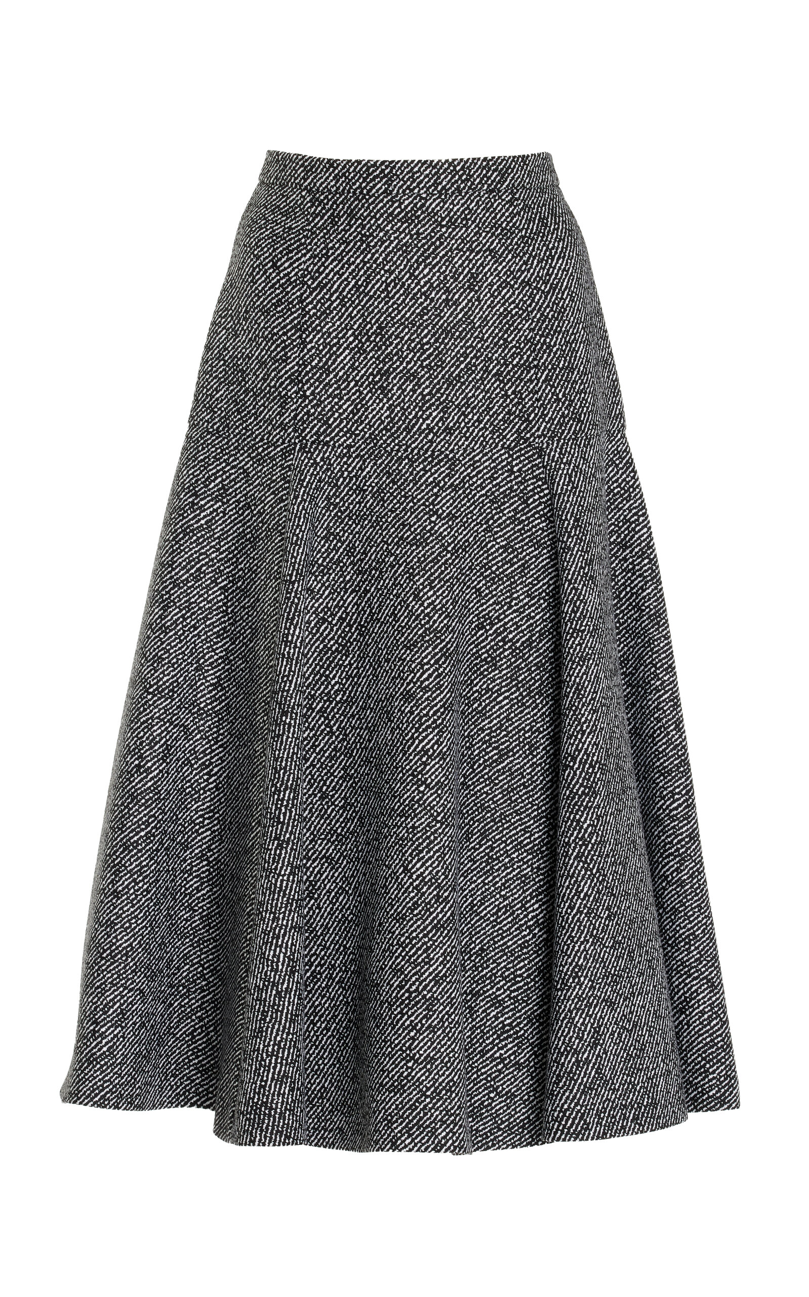 Michael Kors Collection Twill Wool Jacquard Skirt - Black/white
