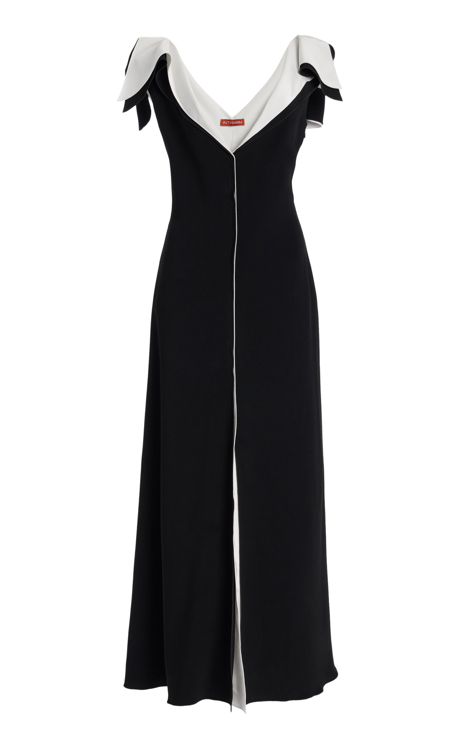 Altuzarra Jophee Layered Crepe Maxi Dress In Black