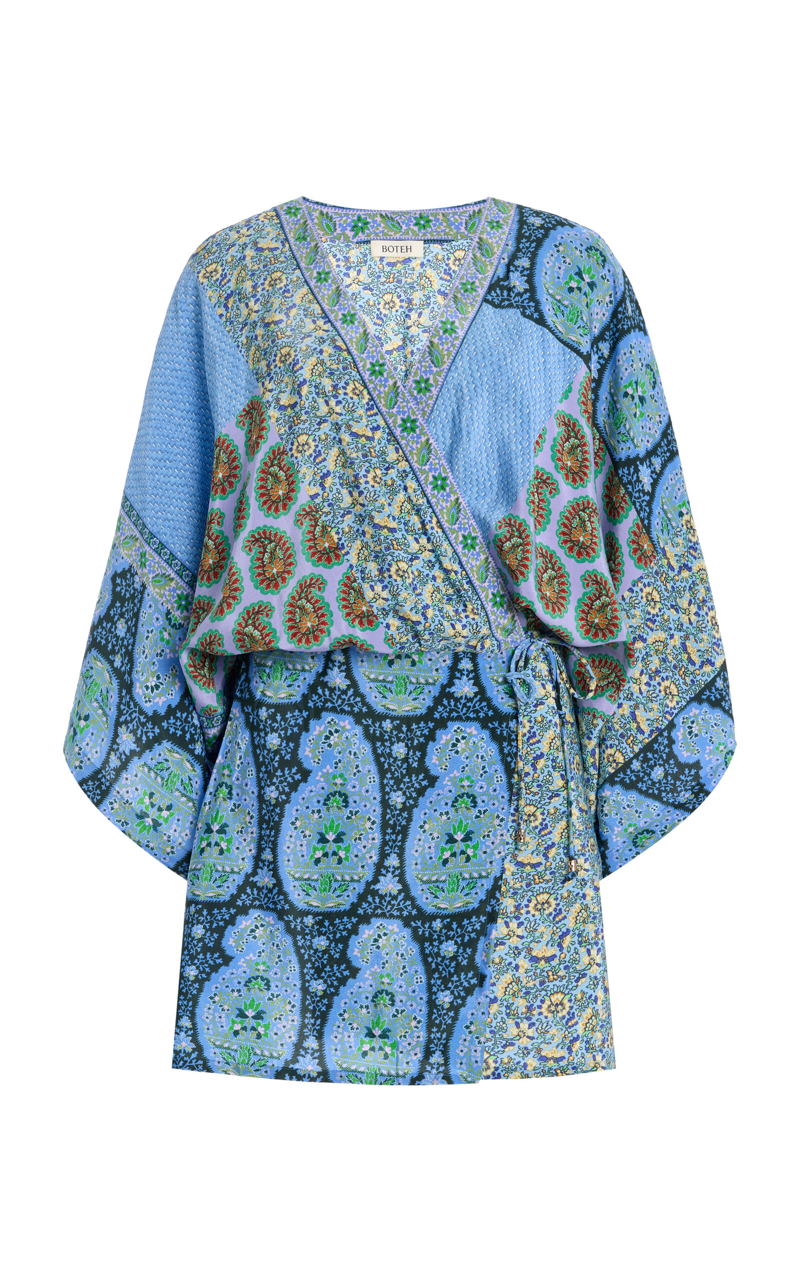 BOTEH Onda Silk Robe Dress - Blue