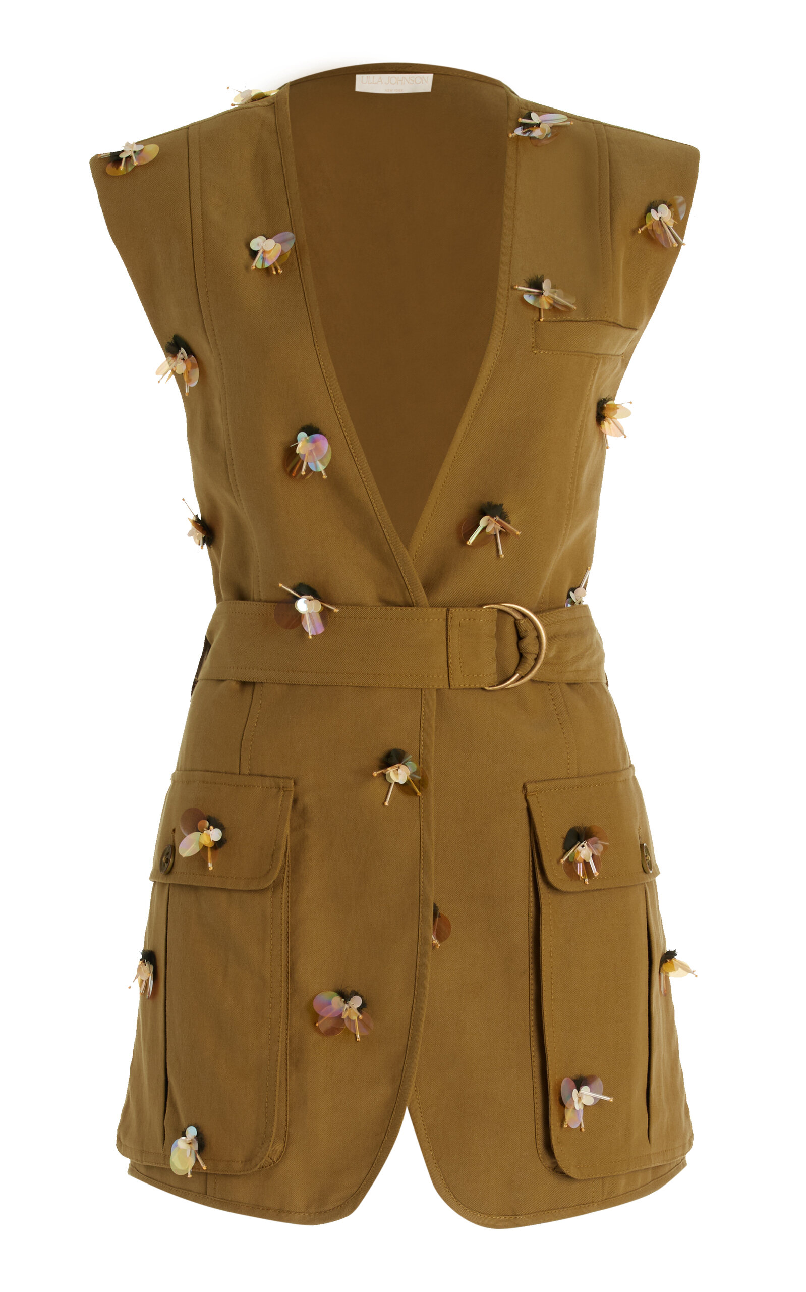 Ulla Johnson Twyla Embellished Cotton-Blend Utility Vest - Women's Clothing
