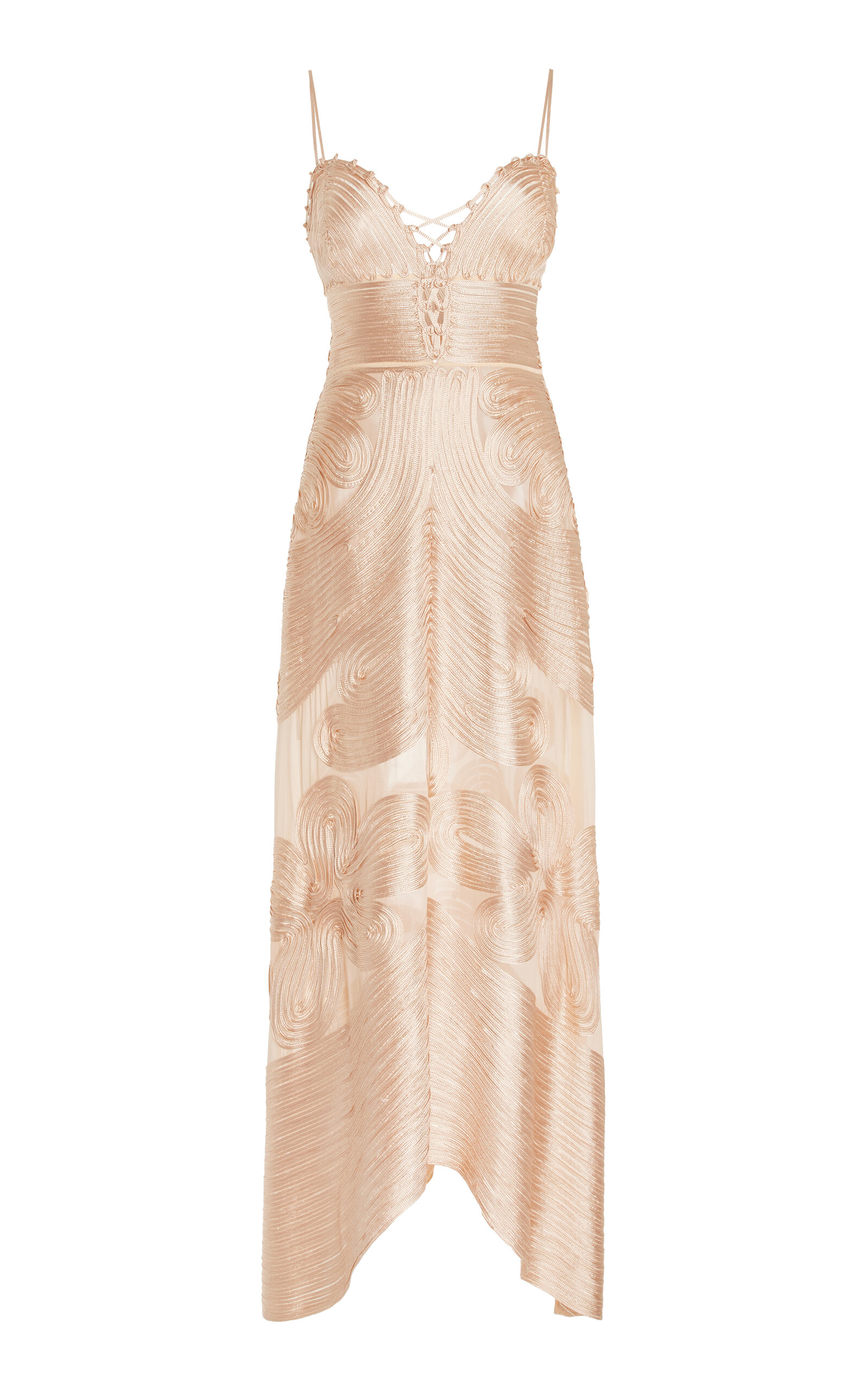 Ulla Johnson Vesna Ribbon-Embroidered Silk Maxi Dress