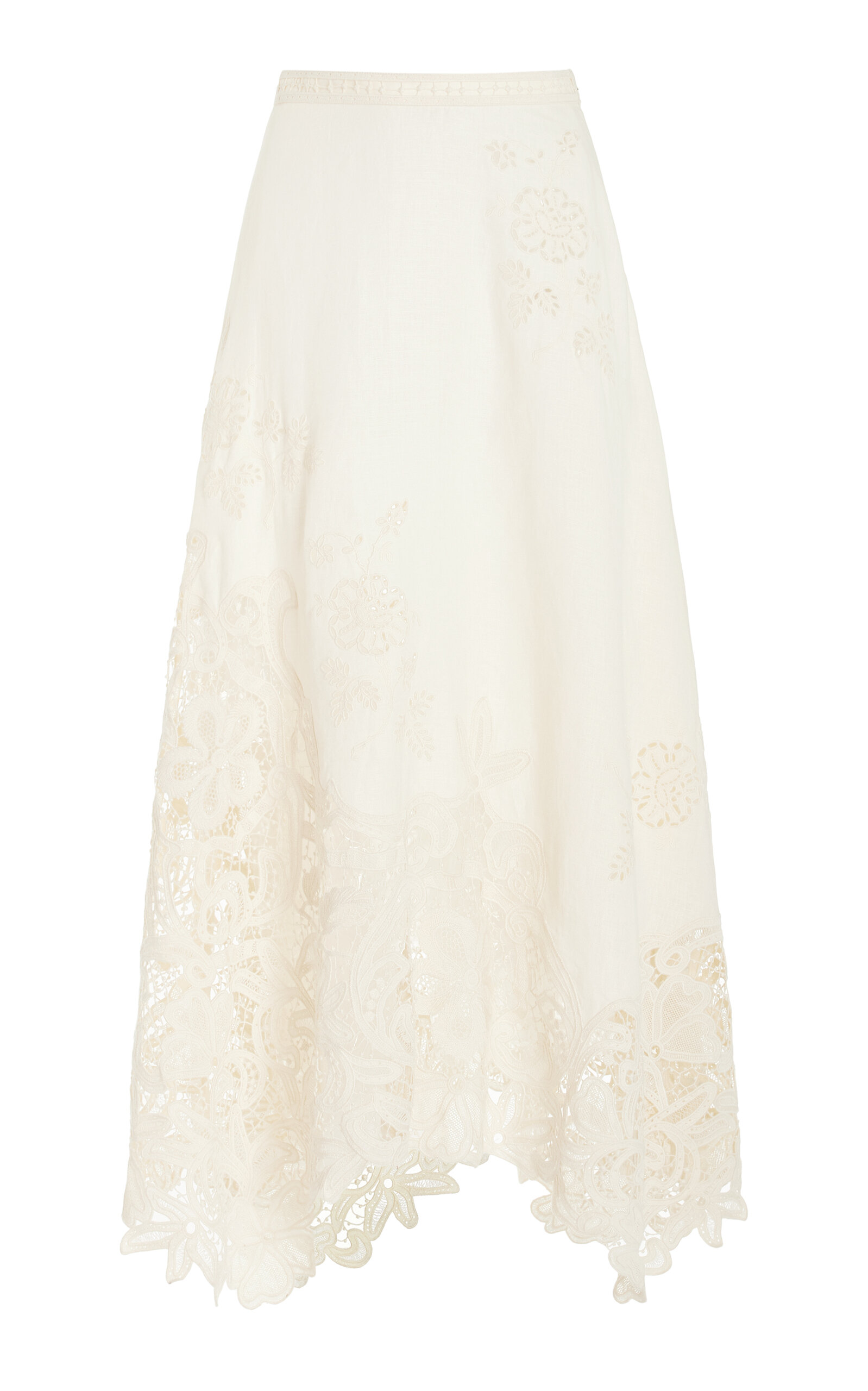 Ulla Johnson Rae Embroidered Linen Maxi Skirt