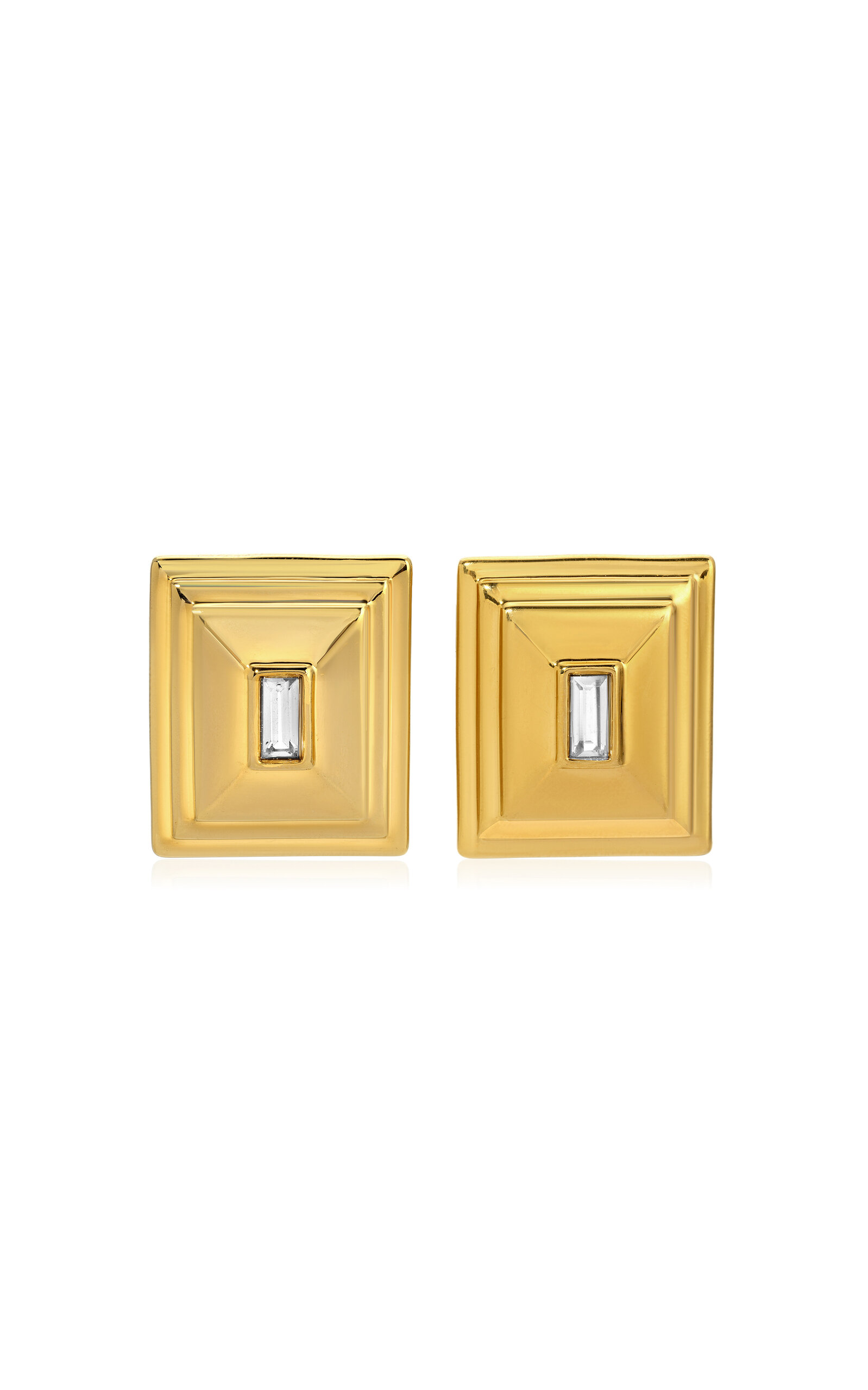 Heaven Mayhem Plaza Square Earrings In Gold