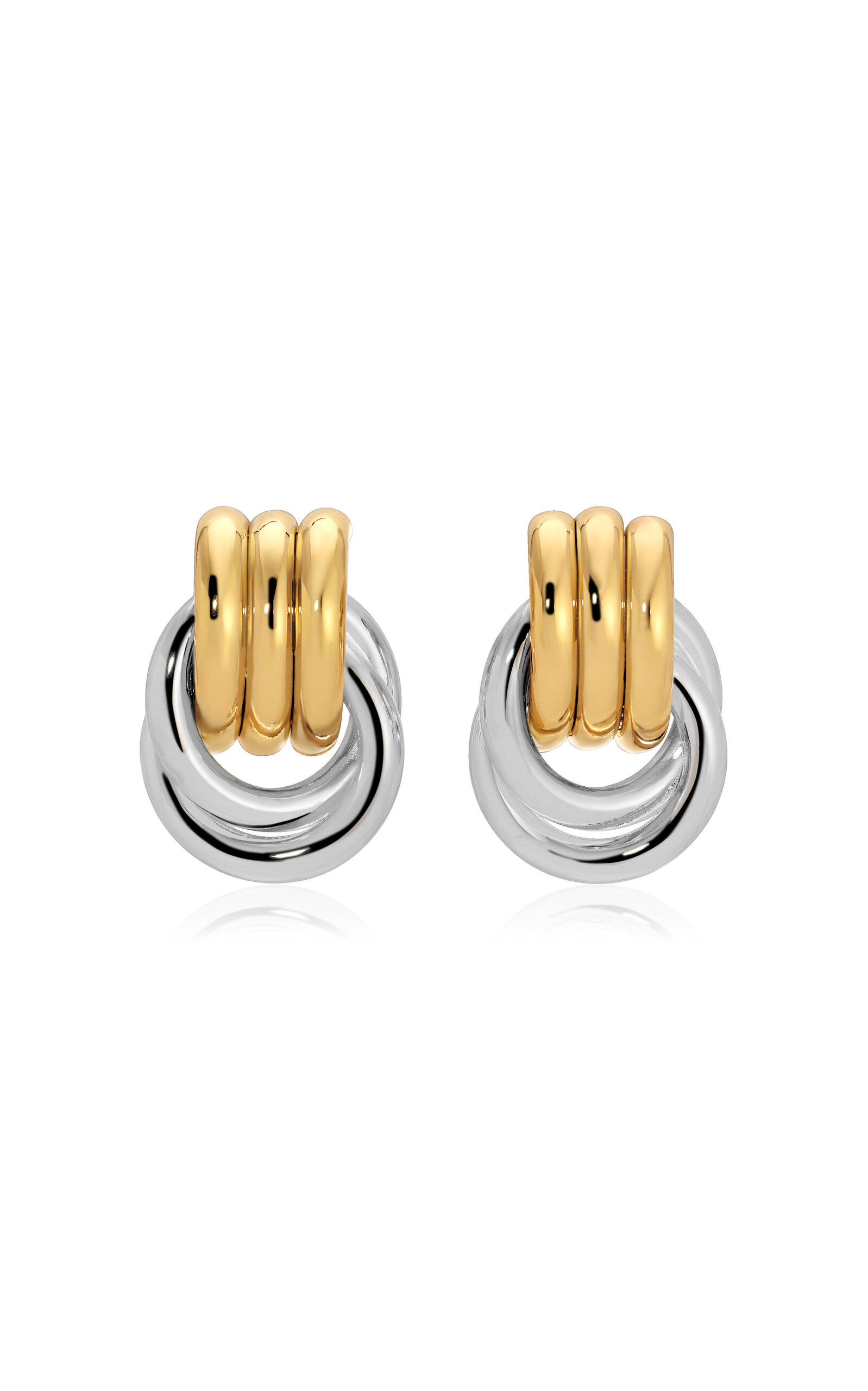 Heaven Mayhem Baby Knot Gold-plated Earring In Silver