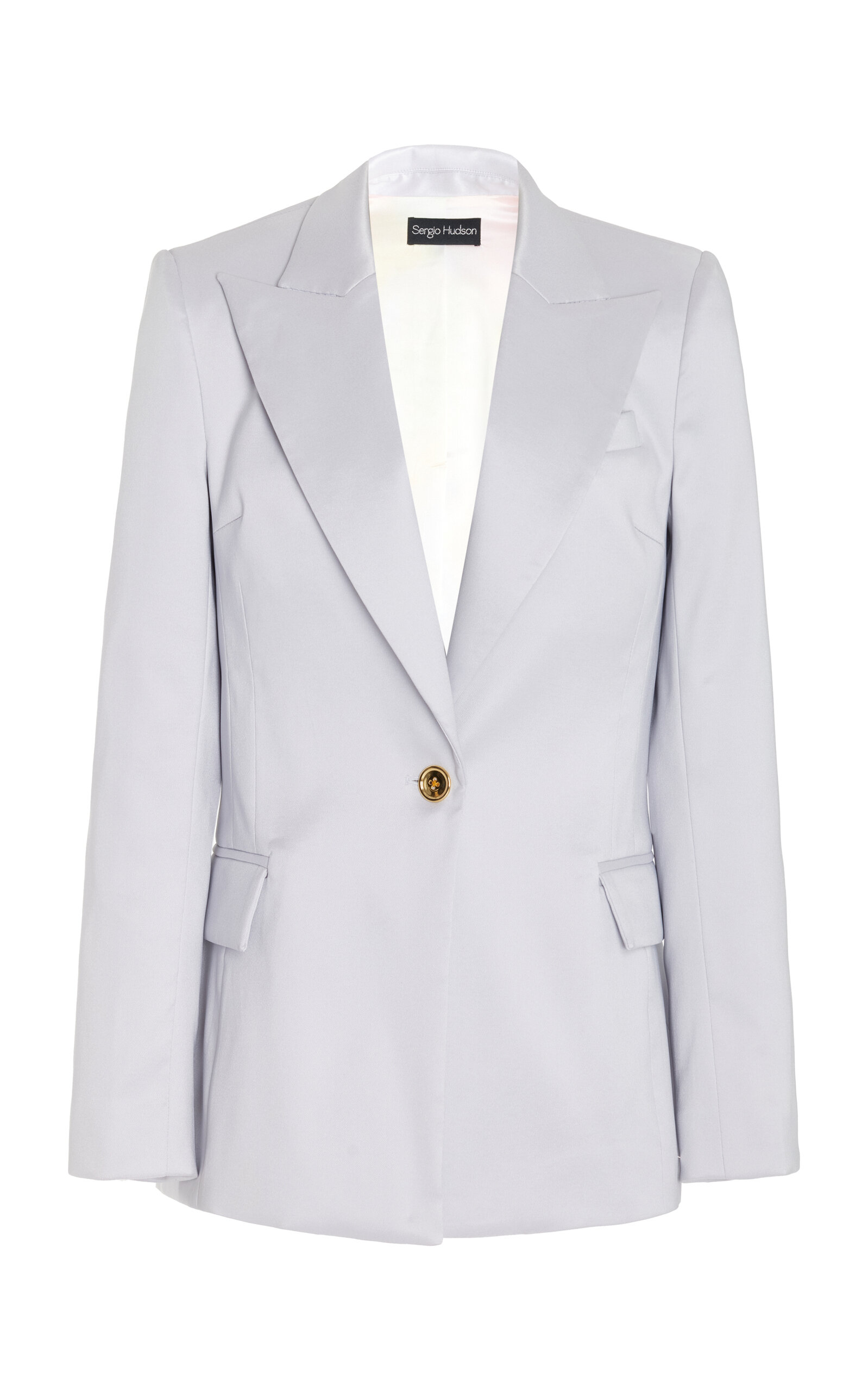 Sergio Hudson Single-breasted Blazer In Silver