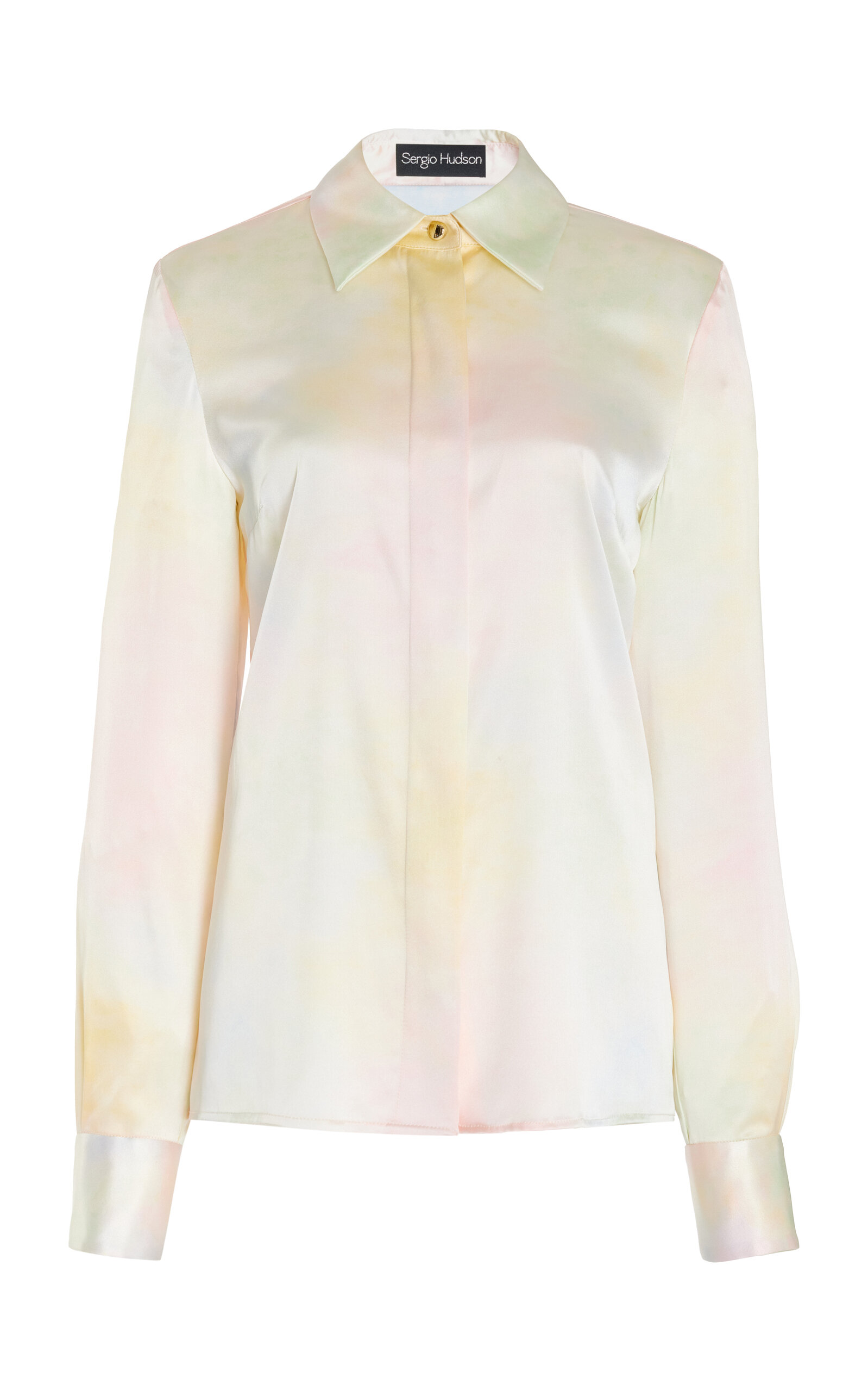 SERGIO HUDSON BUTTON-DOWN SILK BLOUSE