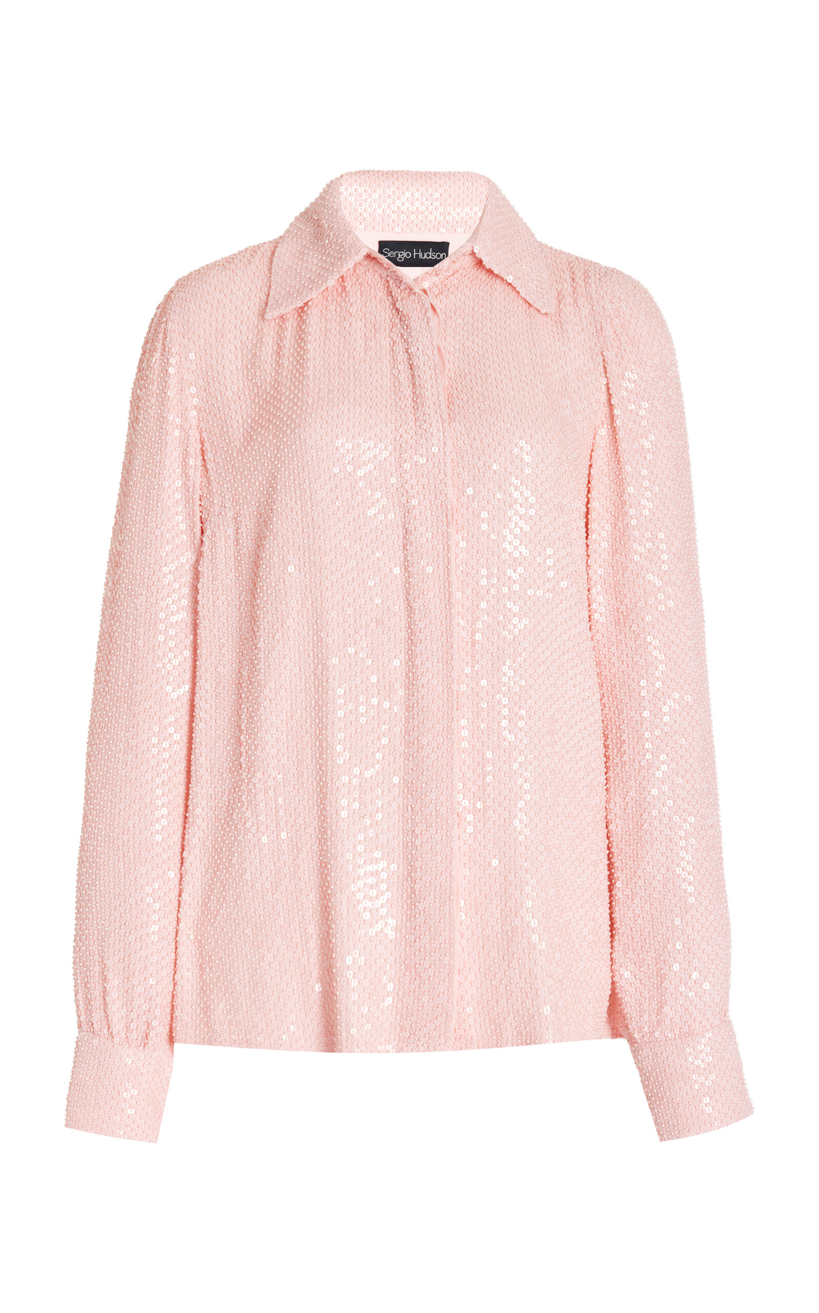 Sergio Hudson Hand-embroidered Top In Pink