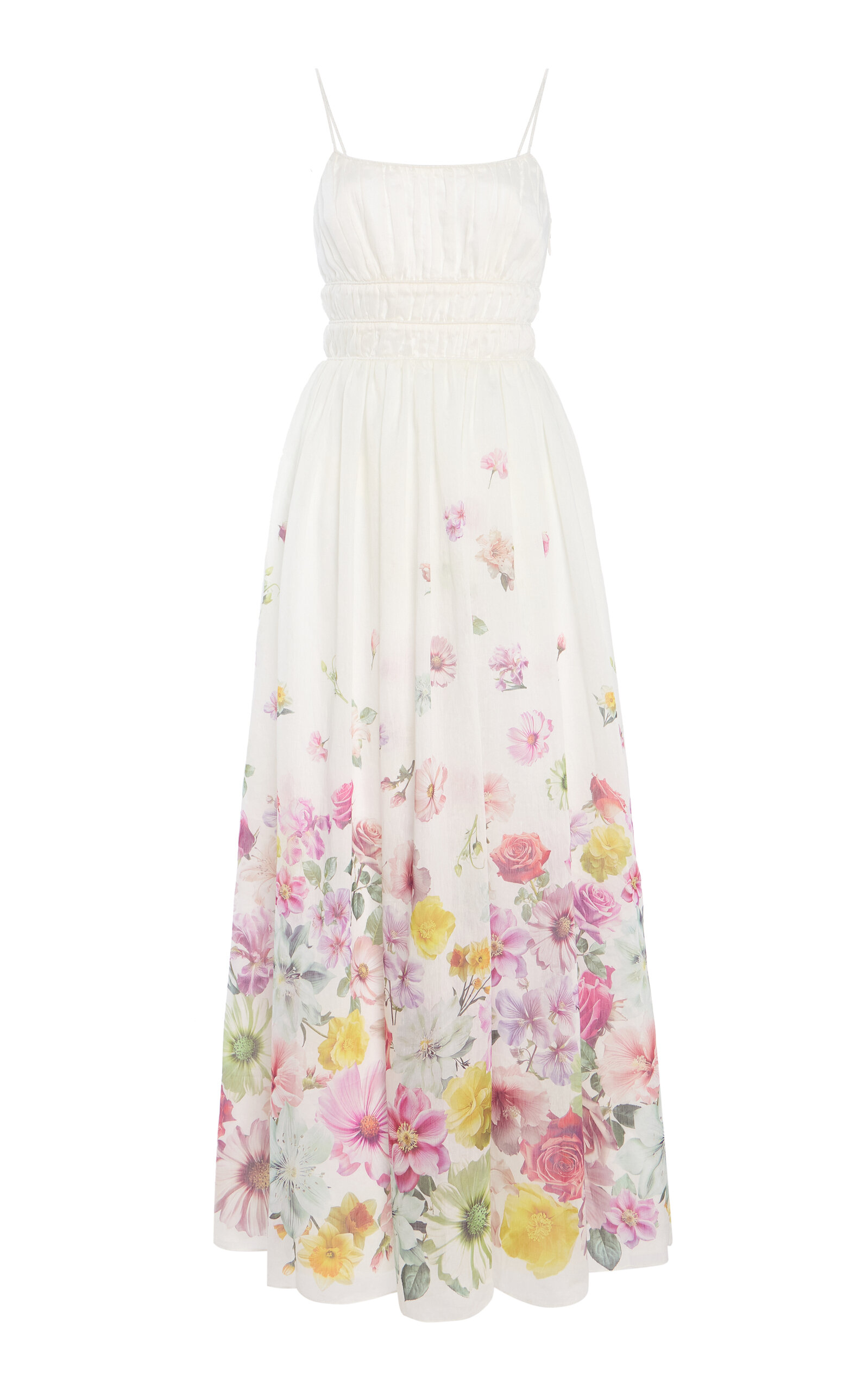 Aje Fleur Maxi Dress In Ivory Collage Floral In Floral