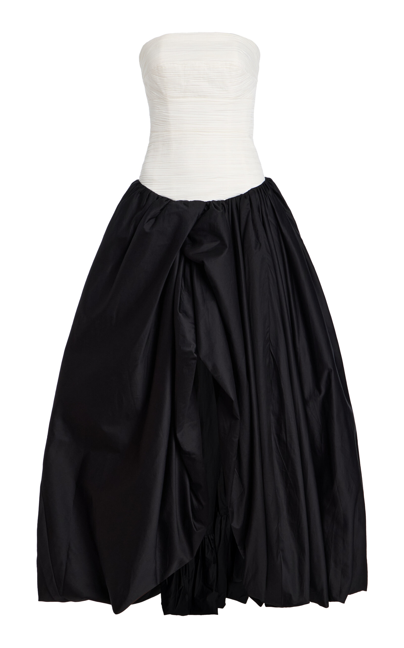 Aje Violette Cotton Bubble-Hem Maxi Dress - Black/white