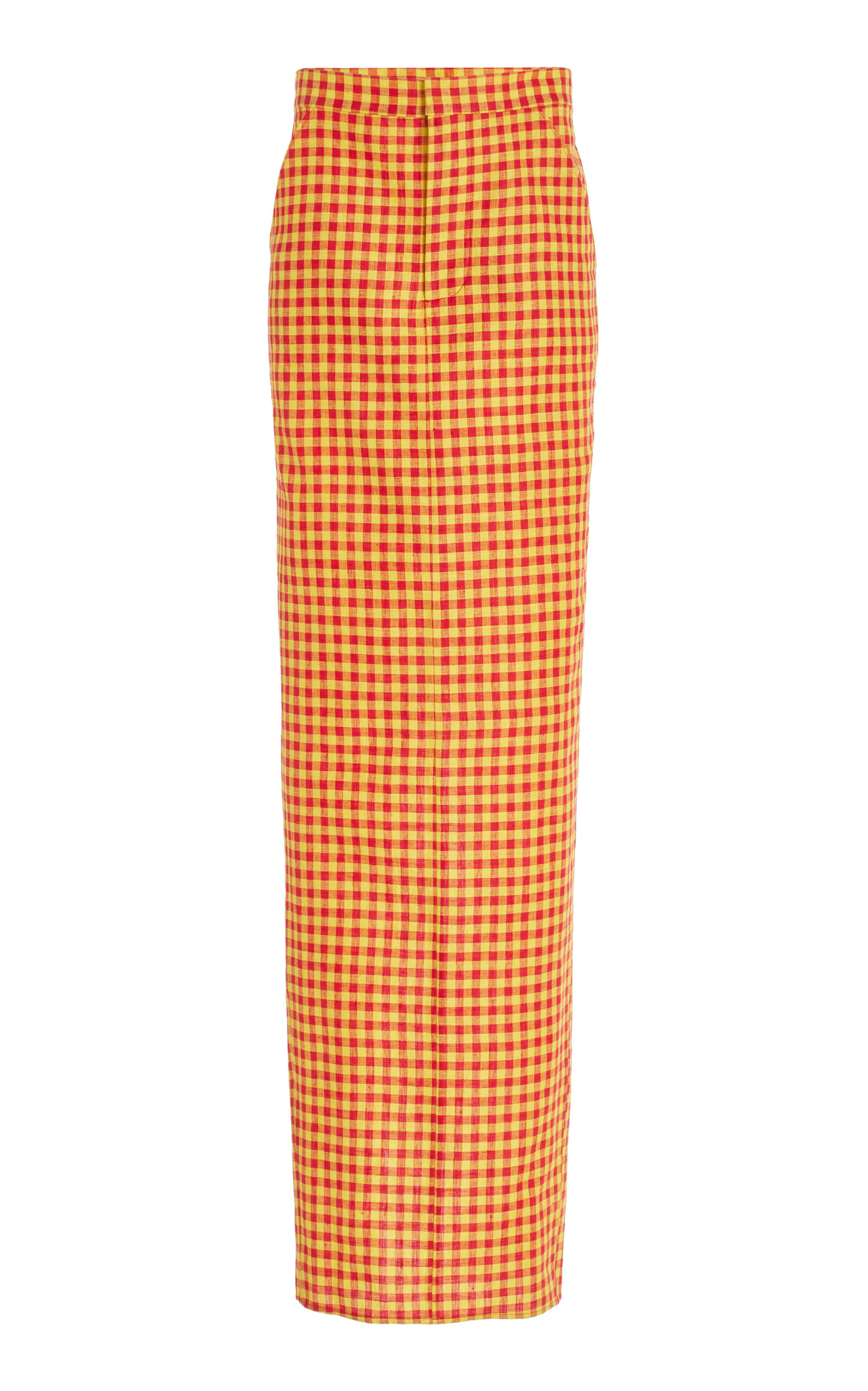 ZANKOV Ludivine Checked Vichy Maxi Skirt - Orange