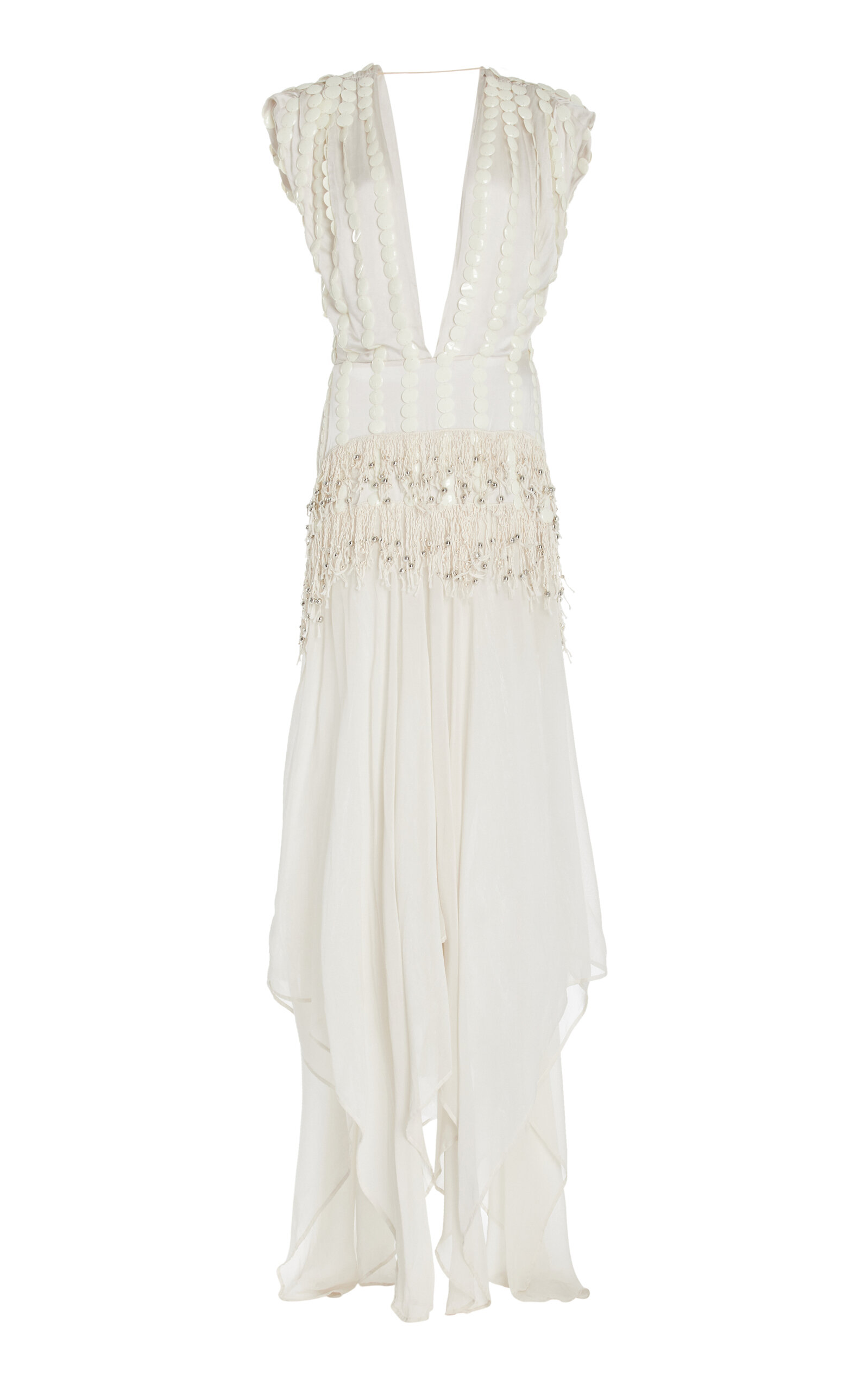 Shop Diotima Mona Studded Satin Dress In White