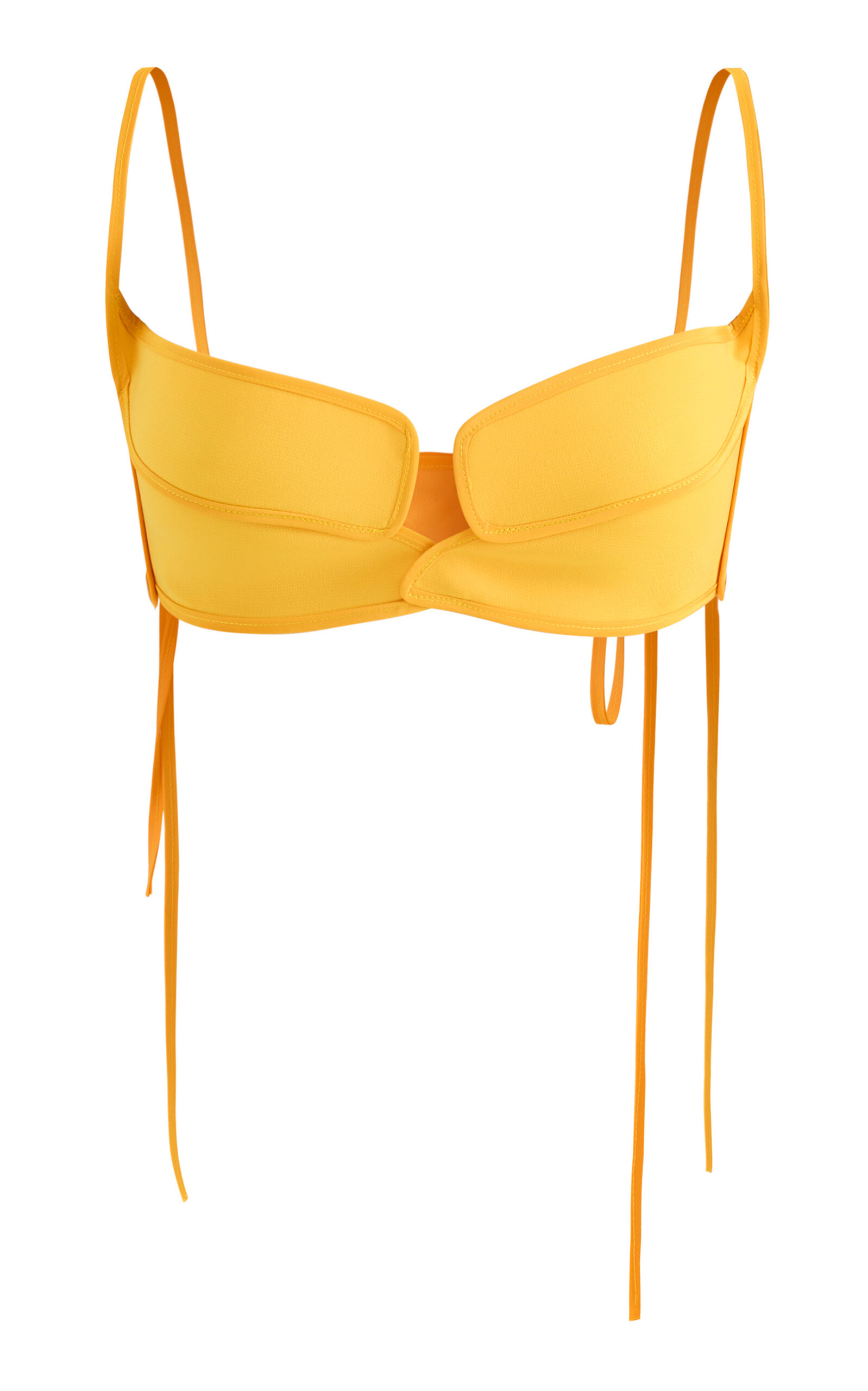Maticevski Maya Tie-Detailed Silk Crepe De Chine Bra Top - Yellow