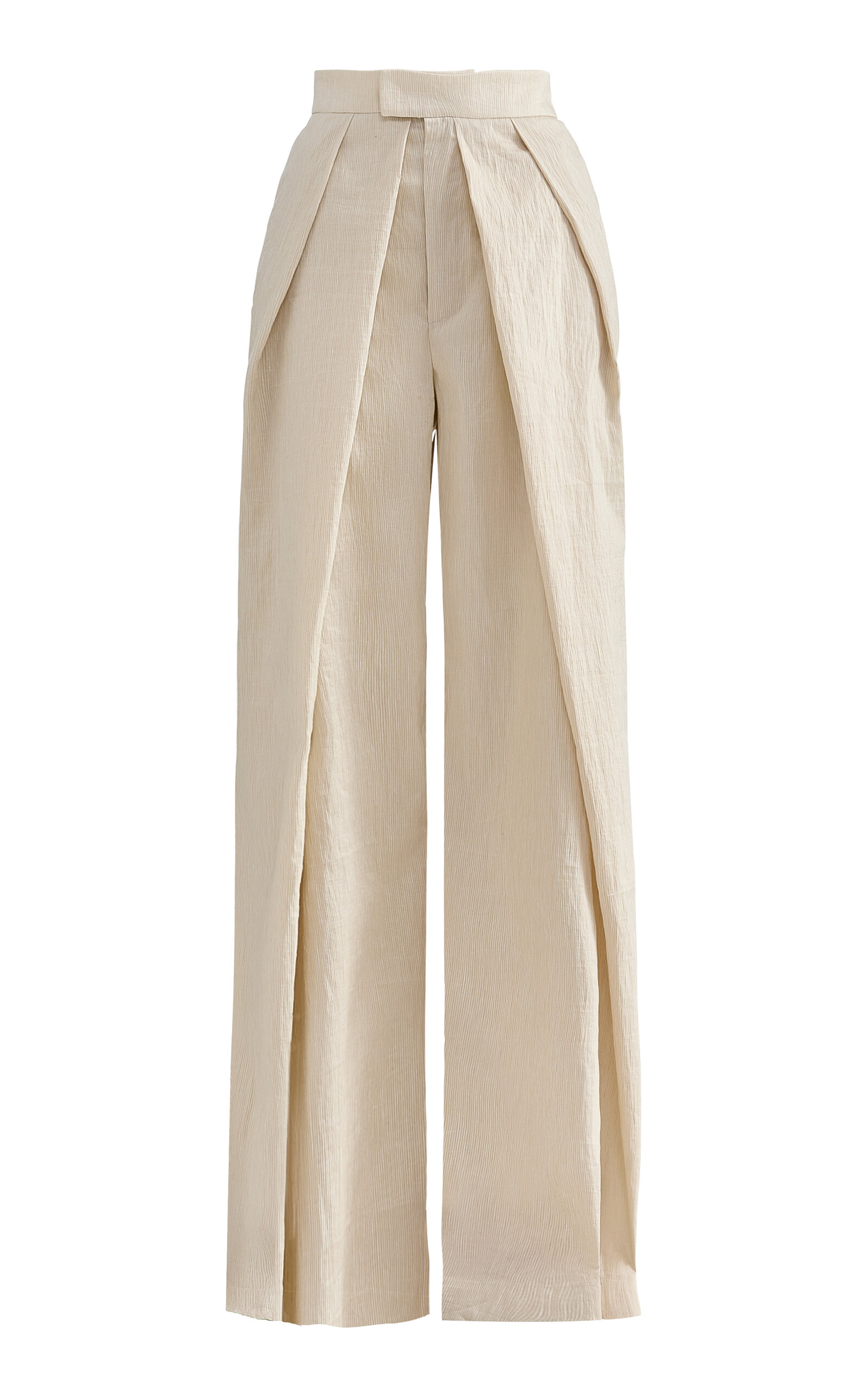 Maticevski Pride Pleated Linen-Cotton Pants - Neutral