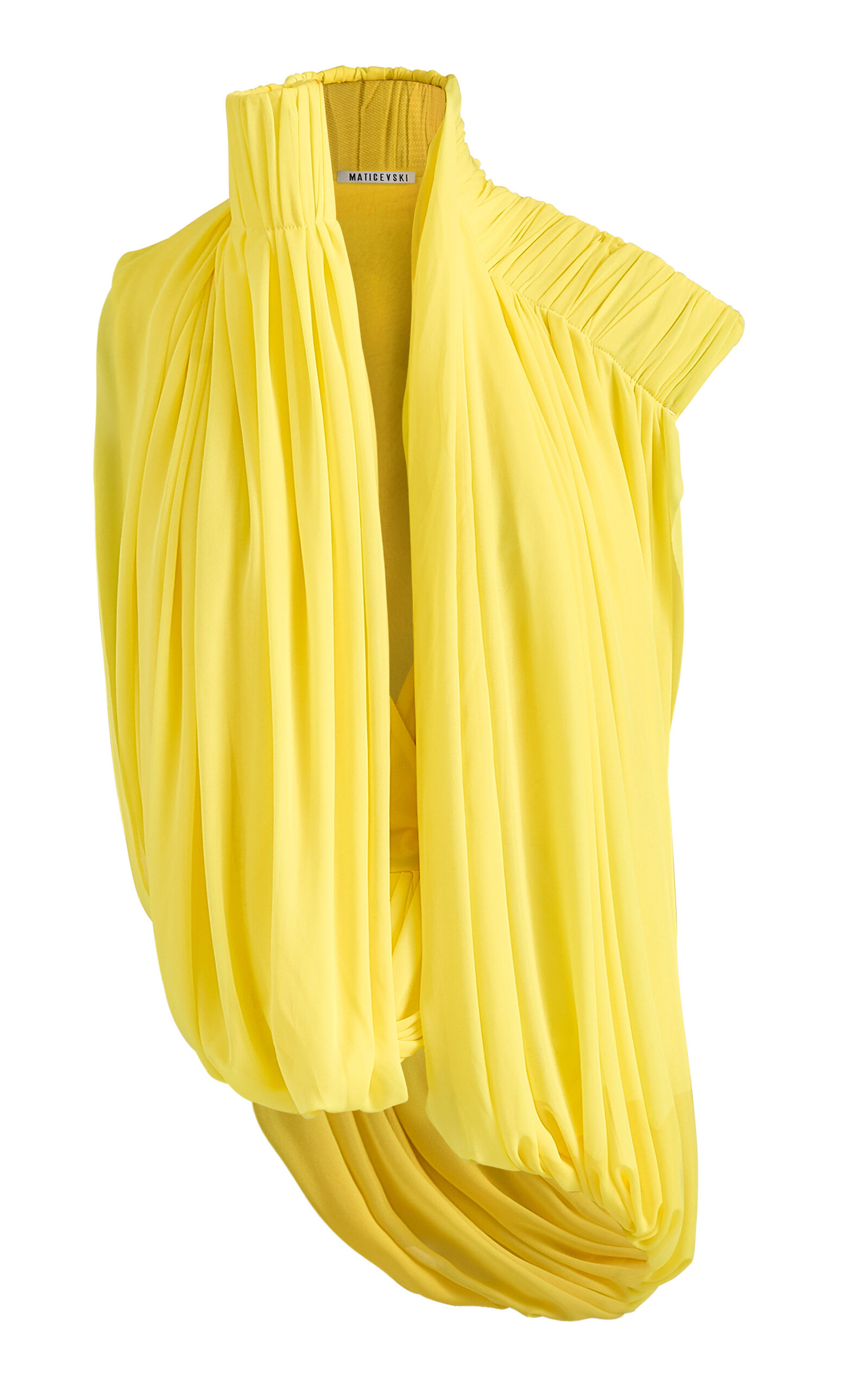 Maticevski Superb Draped Blouse In Yellow