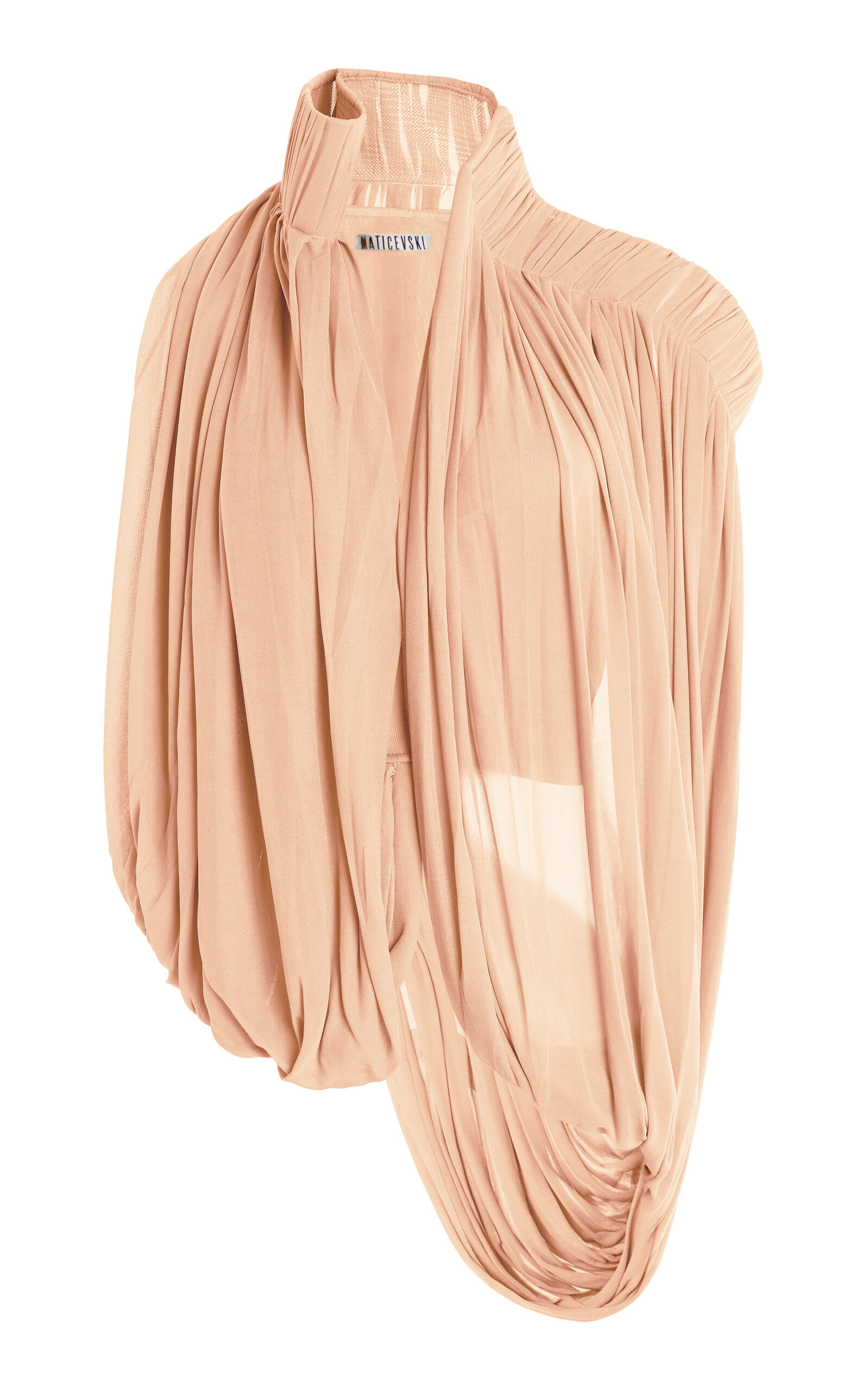Maticevski Superb Draped Chiffon Top - Nude