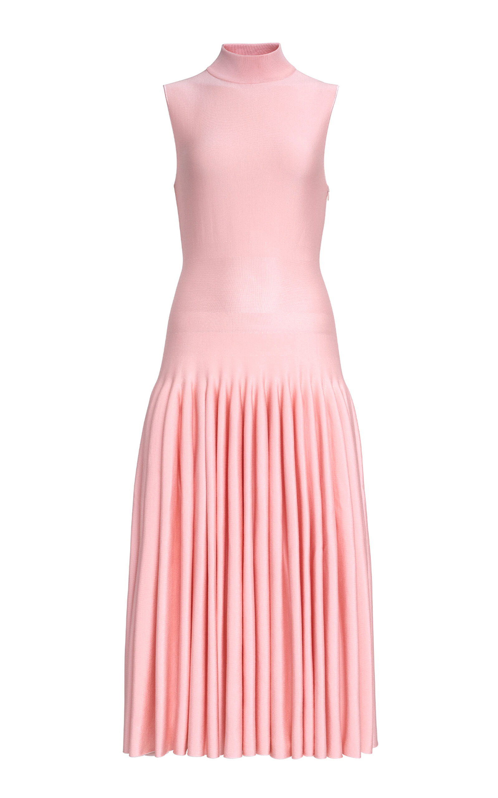 ALAÏA Drop-Waist Knit Cotton Midi Dress