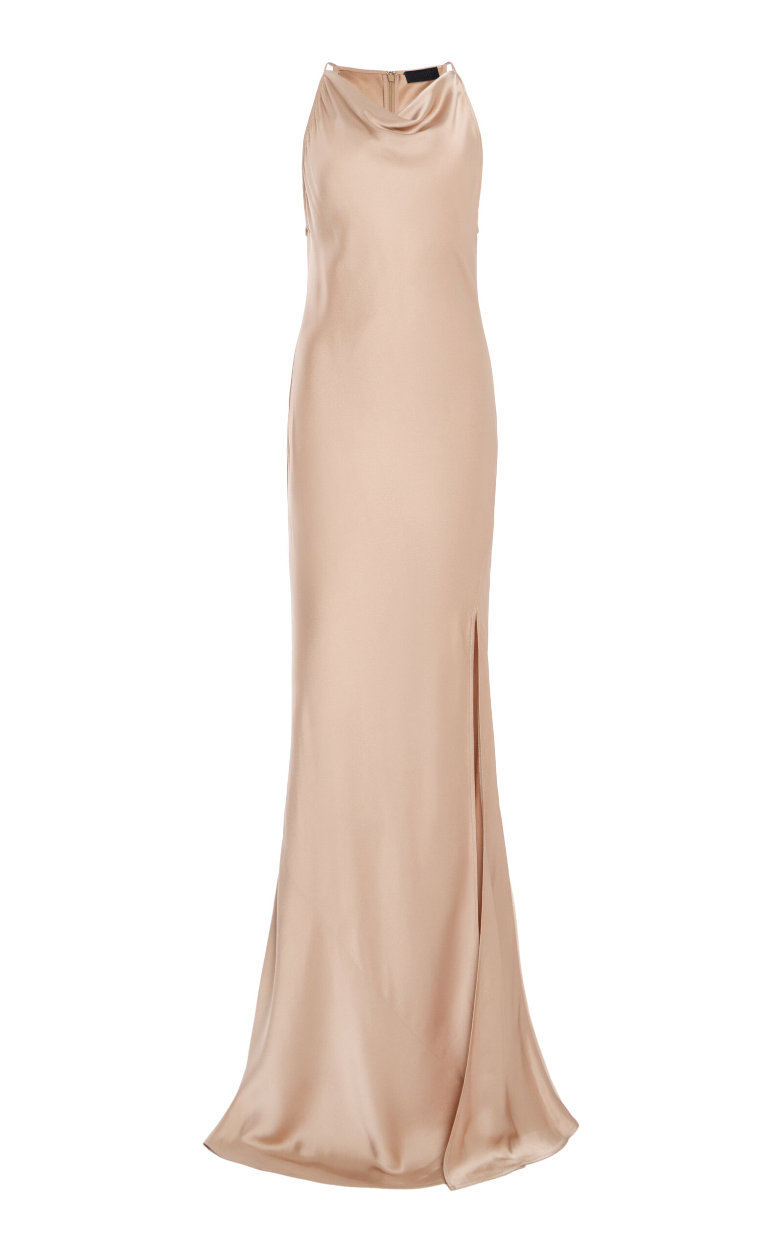 Lapointe Satin Halter Gown In Neutral