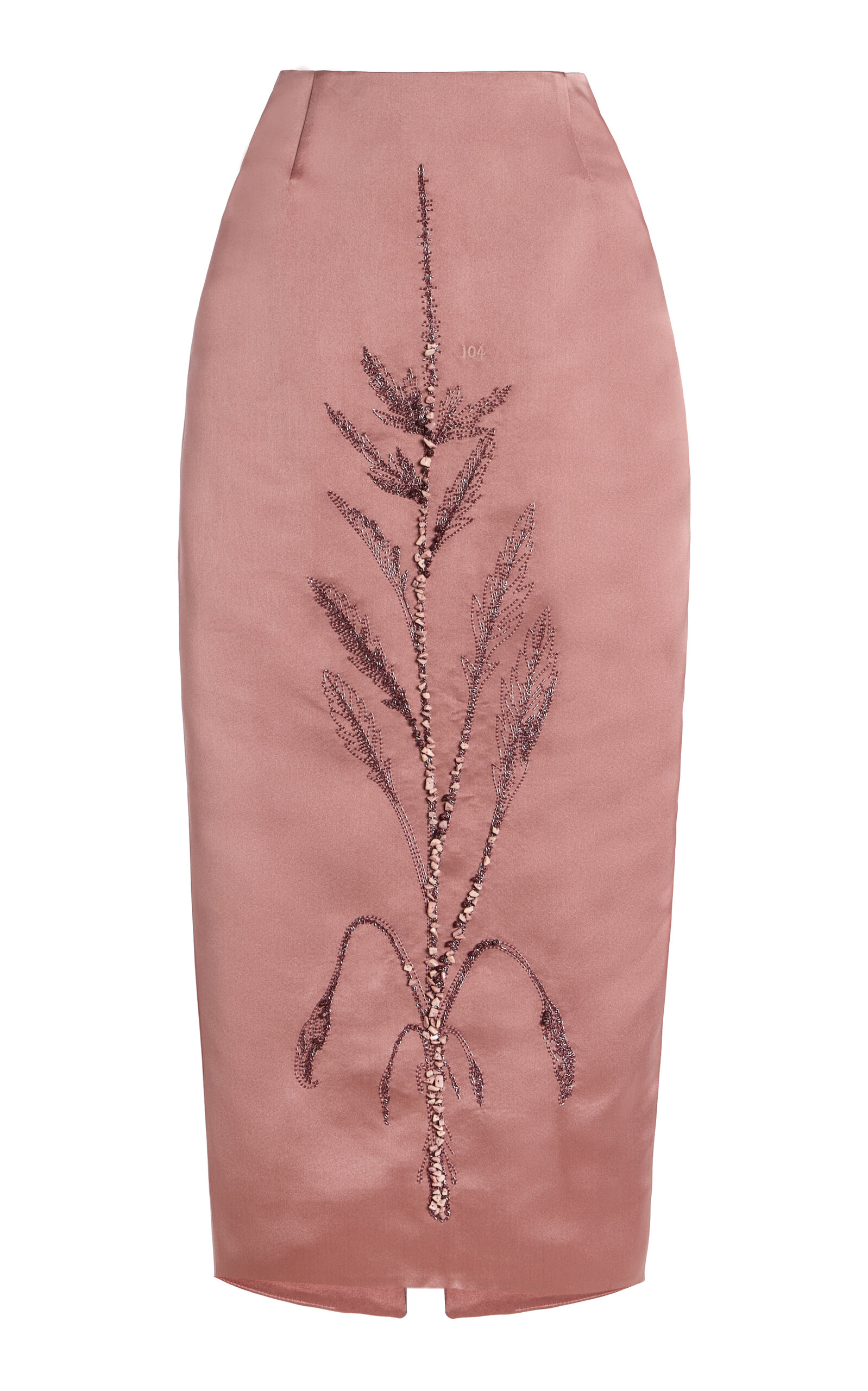 Wiederhoeft Exclusive Embellished Silk Satin Midi Skirt